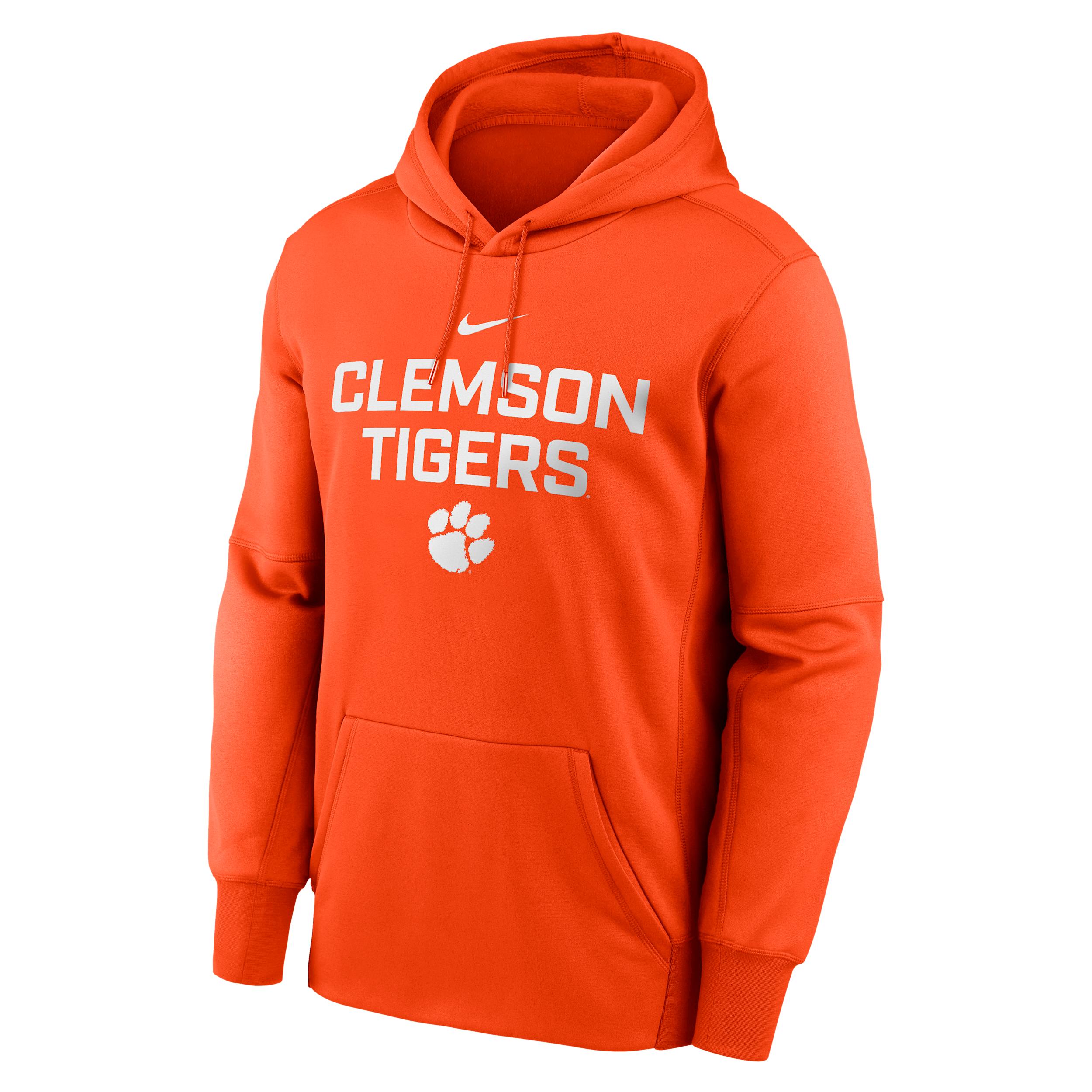Men's Clemson Team Stacked Menâs Nike Therma College Pullover Hoodie by NIKE