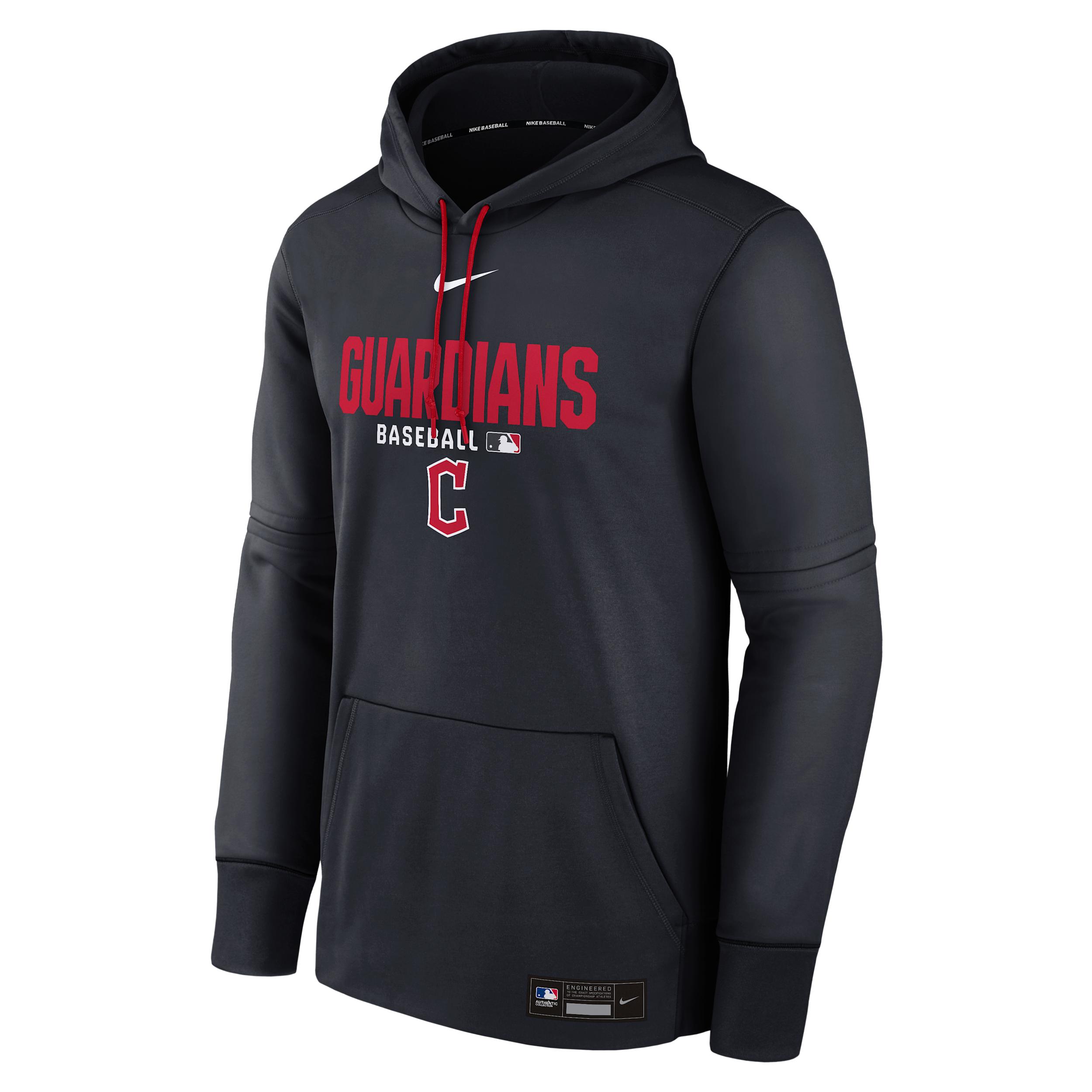 Men's Cleveland Guardians Authentic Collection Nike Therma MLB Pullover Hoodie by NIKE