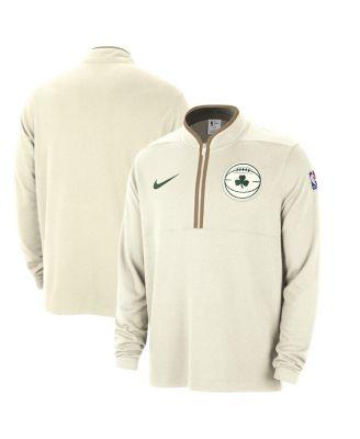 Men's Cream Boston Celtics 2023/24 City Edition Authentic Coaches Half-Zip Jacket by NIKE