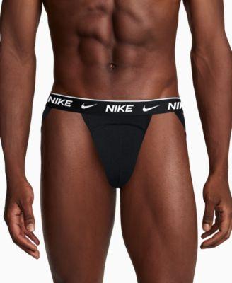 Men's Dri-FIT Essential Cotton Stretch Jock Strap Underwear Thongs, 3-Pack by NIKE