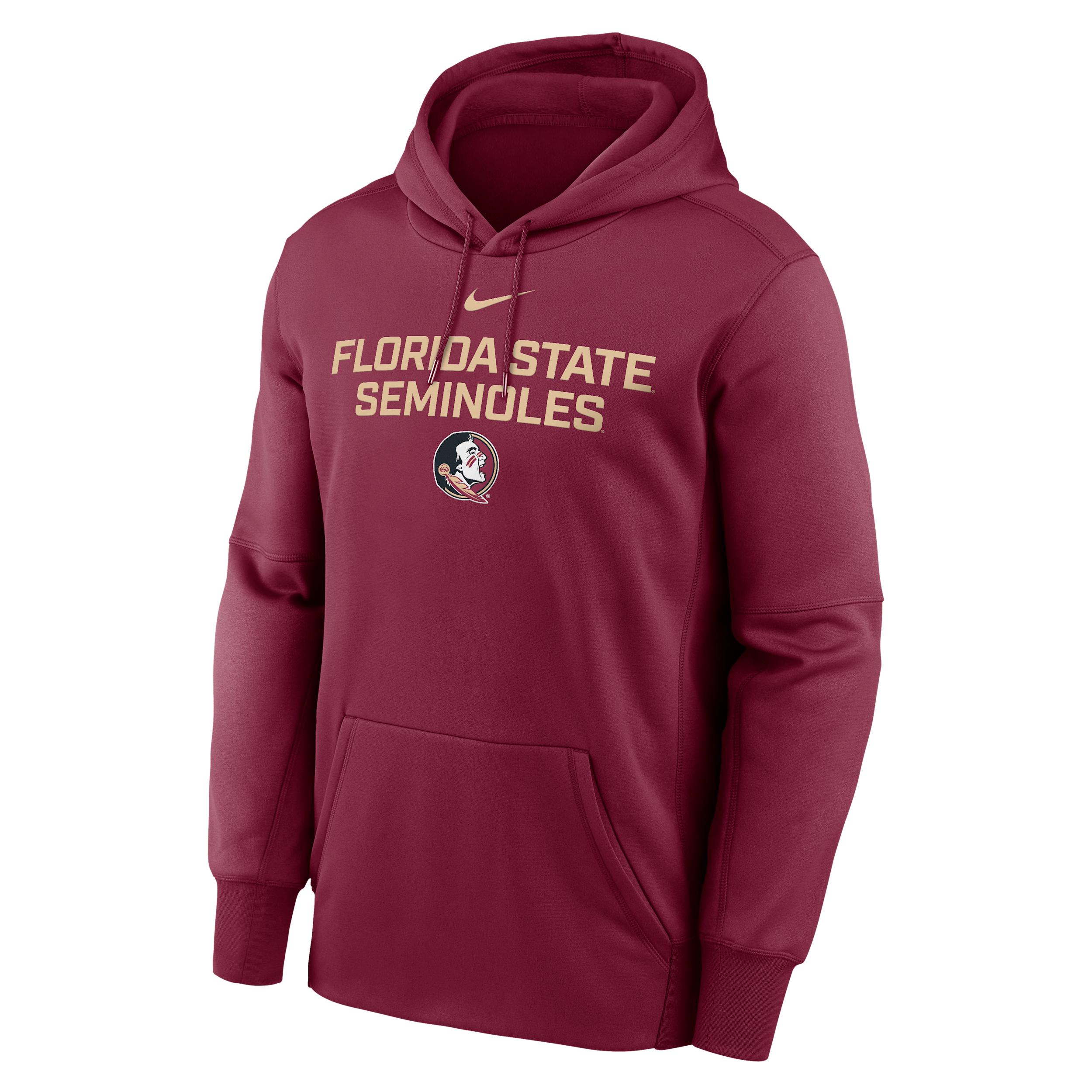 Men's Florida State Team Stacked Menâs Nike Therma College Pullover Hoodie by NIKE