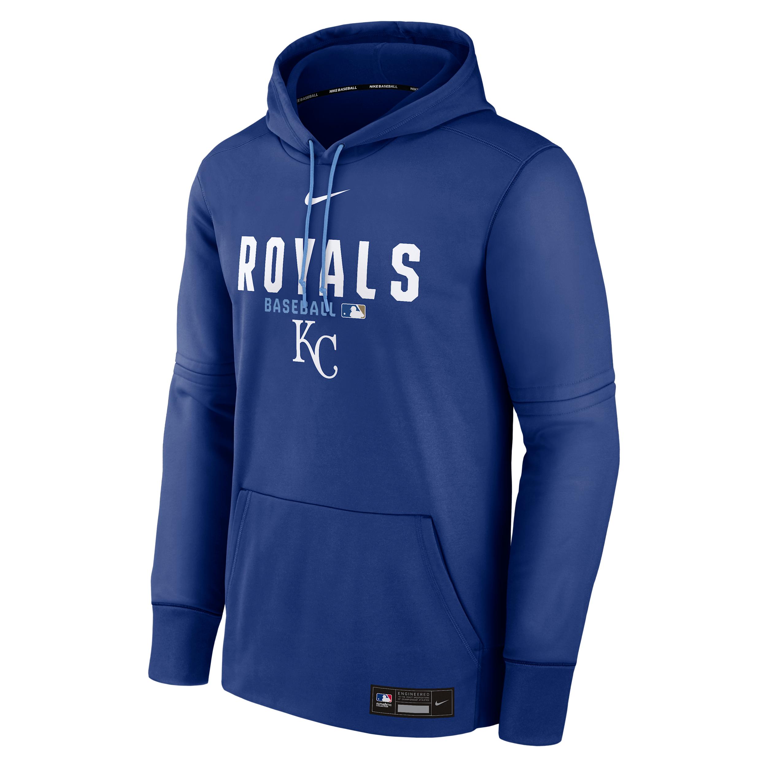 Men's Kansas City Royals Authentic Collection Nike Therma MLB Pullover Hoodie by NIKE