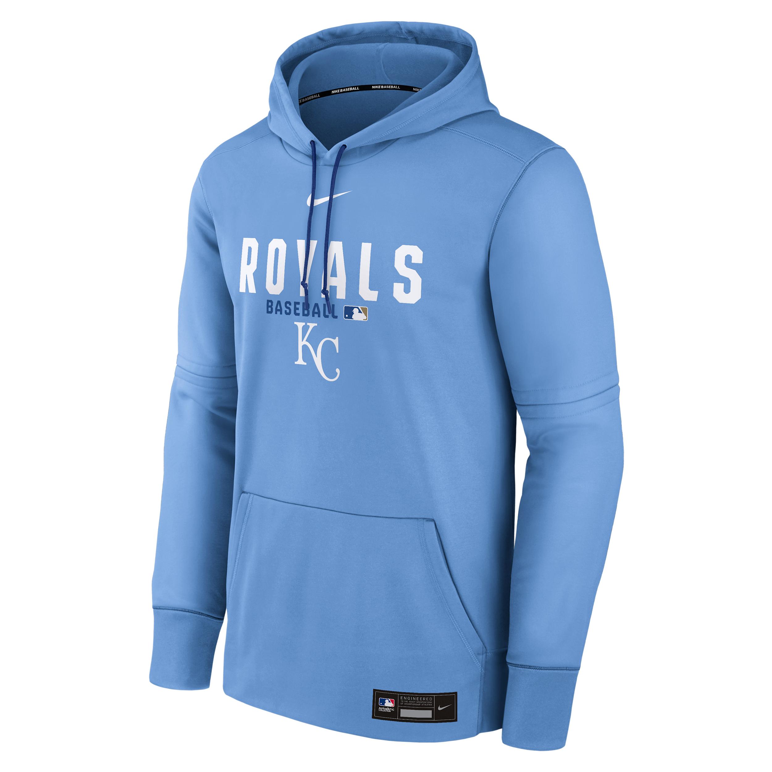 Men's Kansas City Royals Authentic Collection Nike Therma MLB Pullover Hoodie by NIKE
