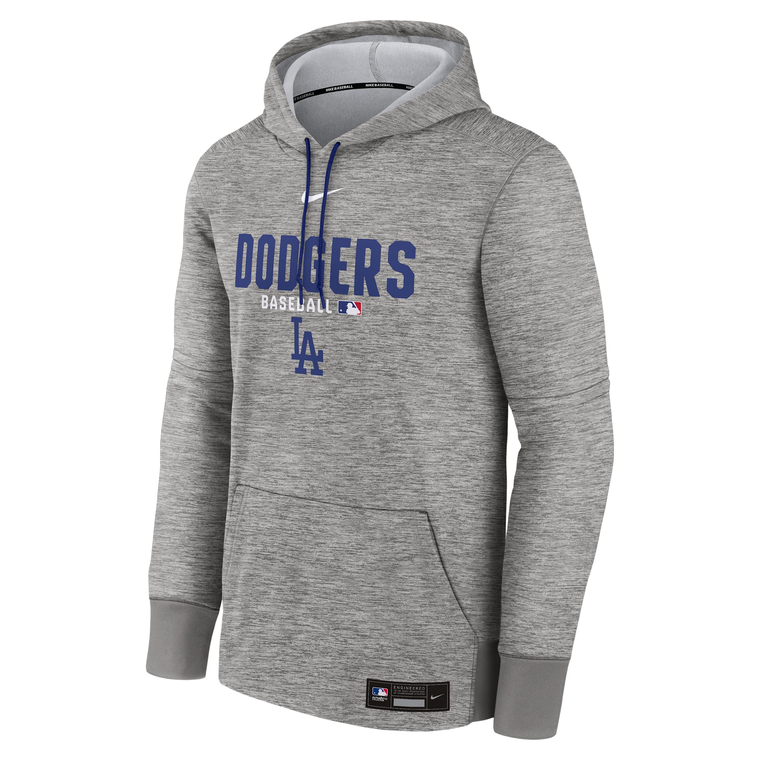 Men's Los Angeles Dodgers Authentic Collection Nike Therma MLB Pullover Hoodie by NIKE