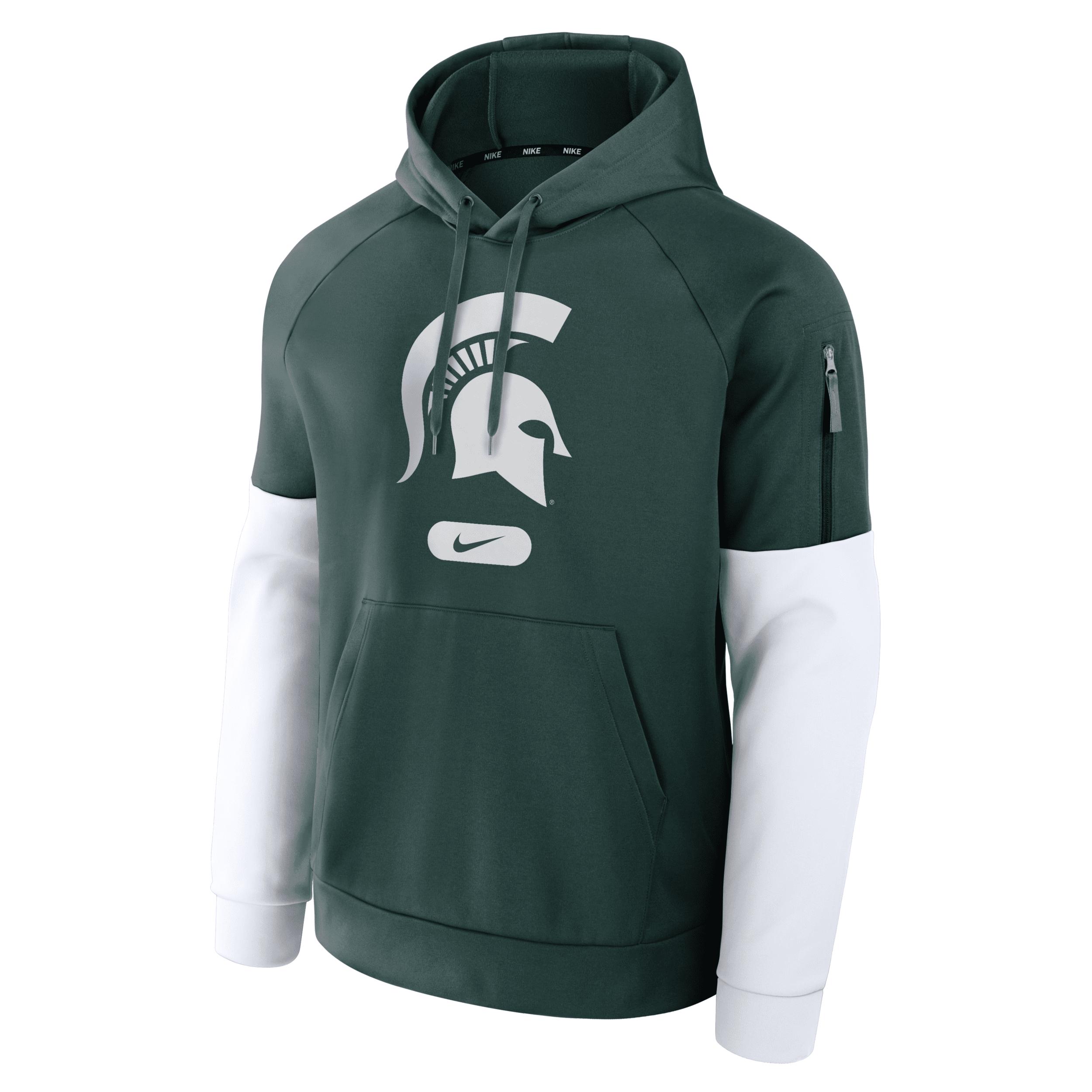 Men's Michigan State Spartans Fitness Menâs Nike Therma College Pullover Hoodie by NIKE