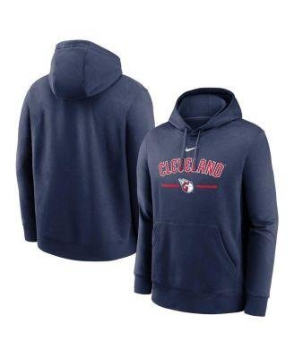 Men's Navy Cleveland Guardians Local Baseball Club Over Shoulder Fleece Pullover Hoodie by NIKE