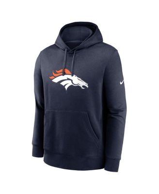 Men's Navy Denver Broncos Club Logo Pullover Hoodie by NIKE
