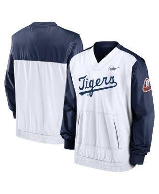 Men's Navy and White Detroit Tigers Cooperstown Collection V-Neck Pullover by NIKE