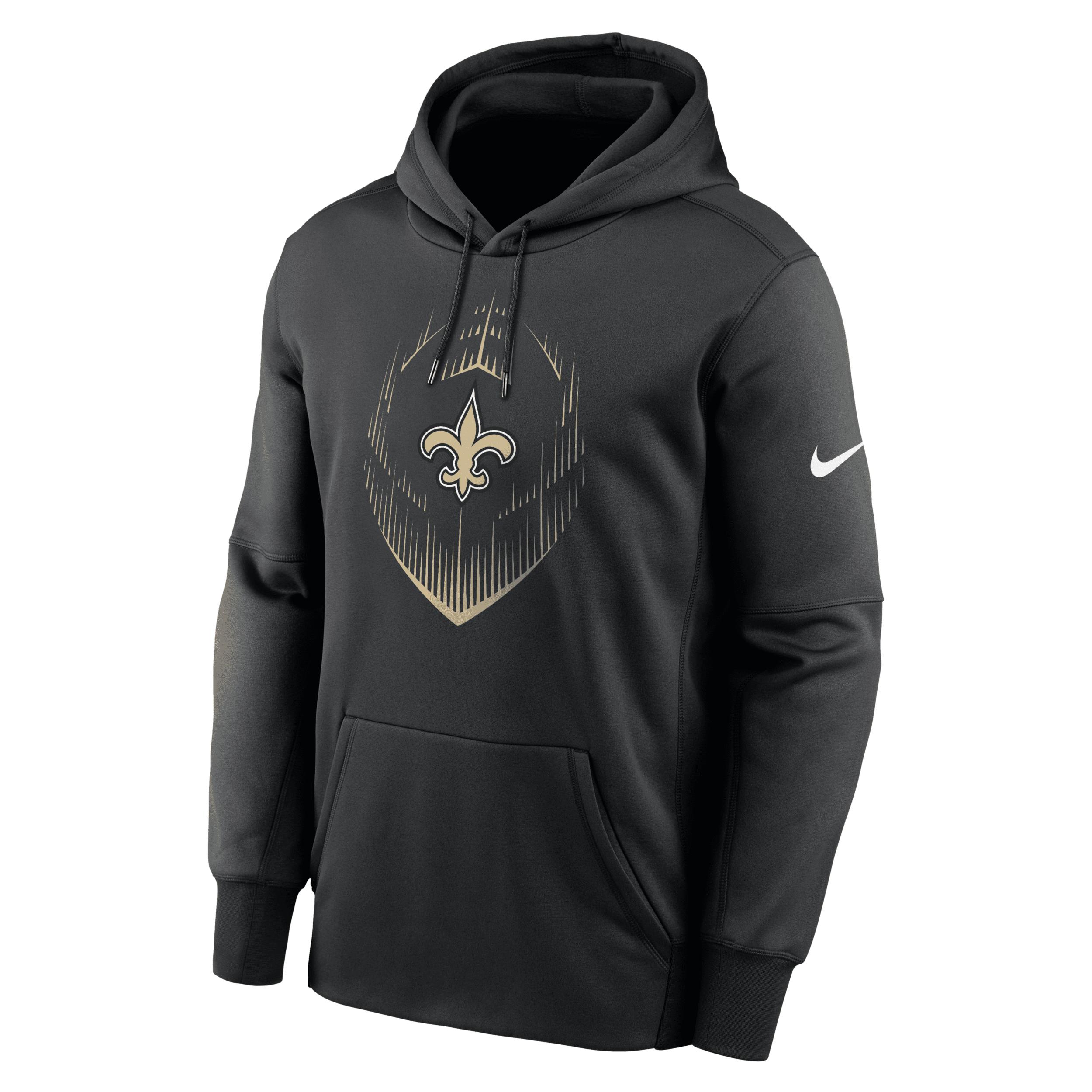 Men's New Orleans Saints Icon Menâs Nike Therma NFL Pullover Hoodie by NIKE