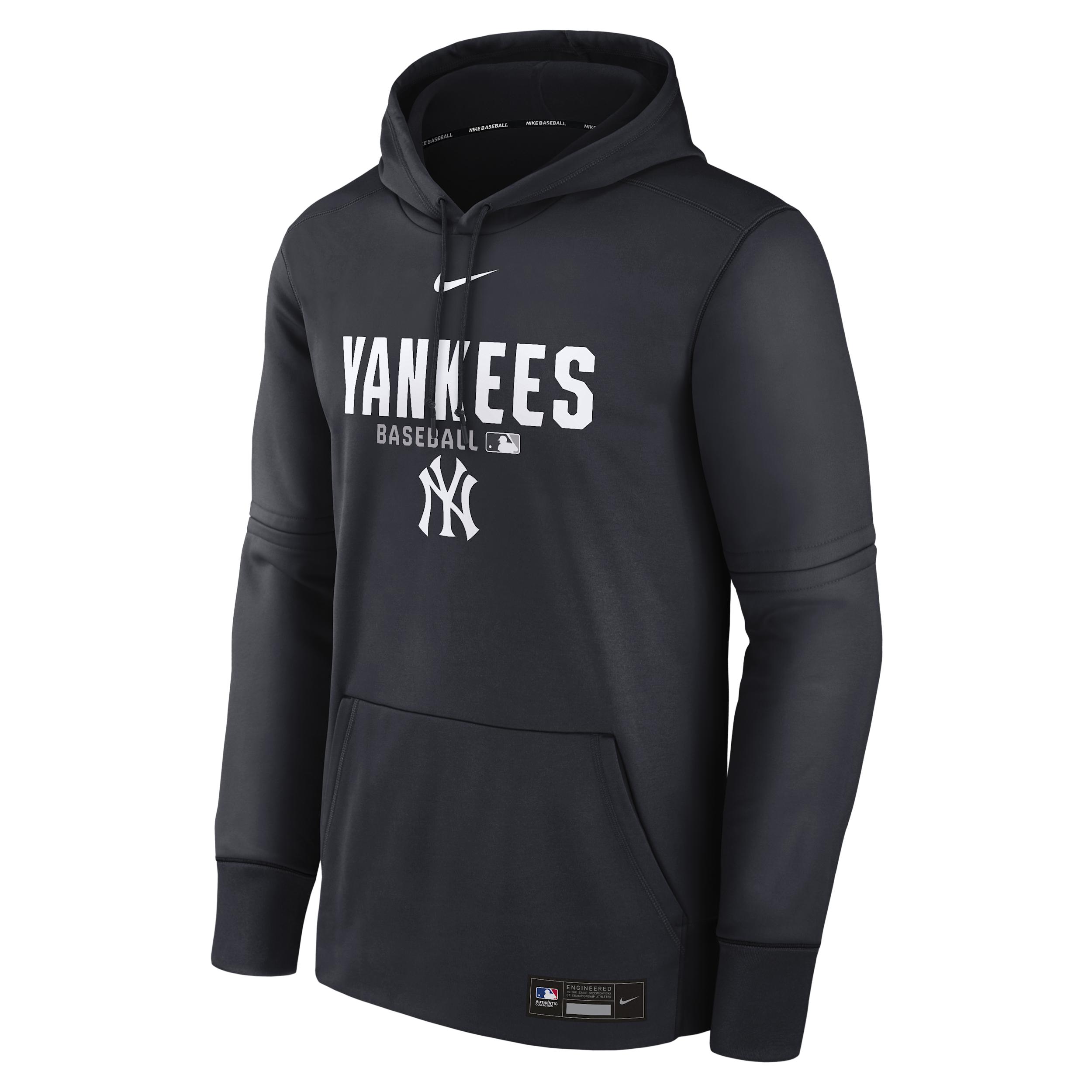 Men's New York Yankees Authentic Collection Nike Therma MLB Pullover Hoodie by NIKE