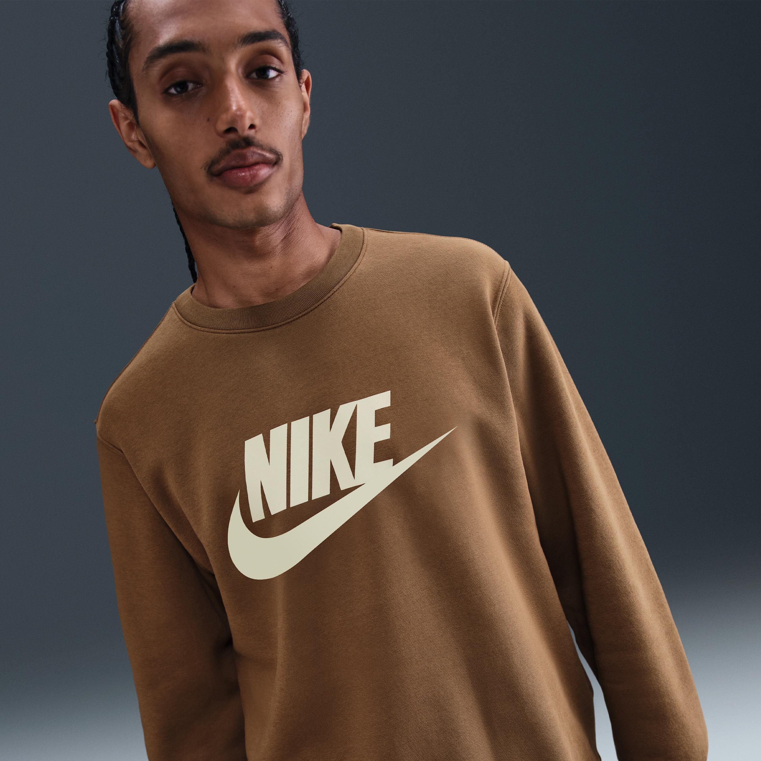Men's Nike Sportswear Club Graphic Fleece Crew by NIKE Men's Nike Sportswear Club Graphic Fleece Crew by NIKE