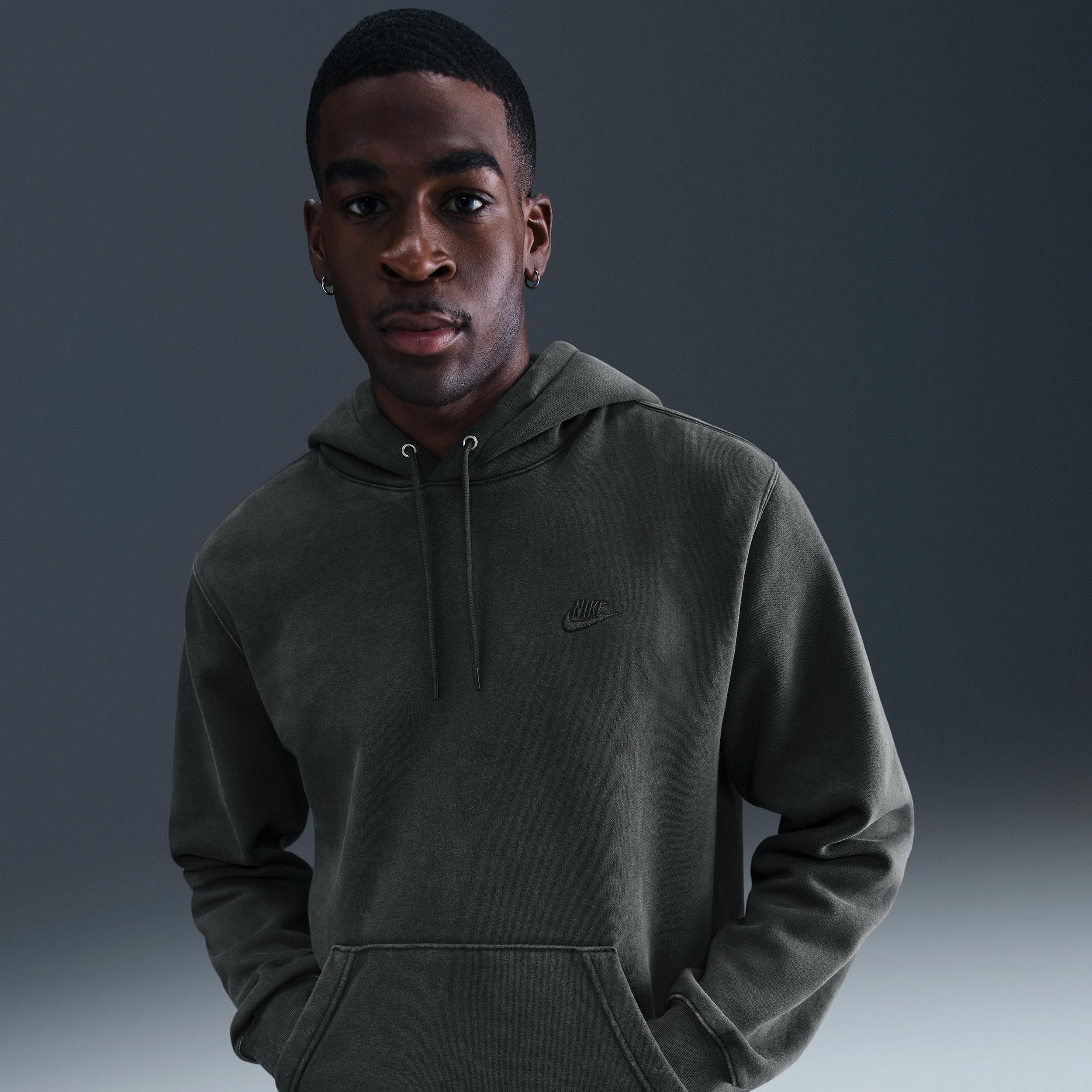 Men's Nike Sportswear Club Washed Fleece Hoodie by NIKE