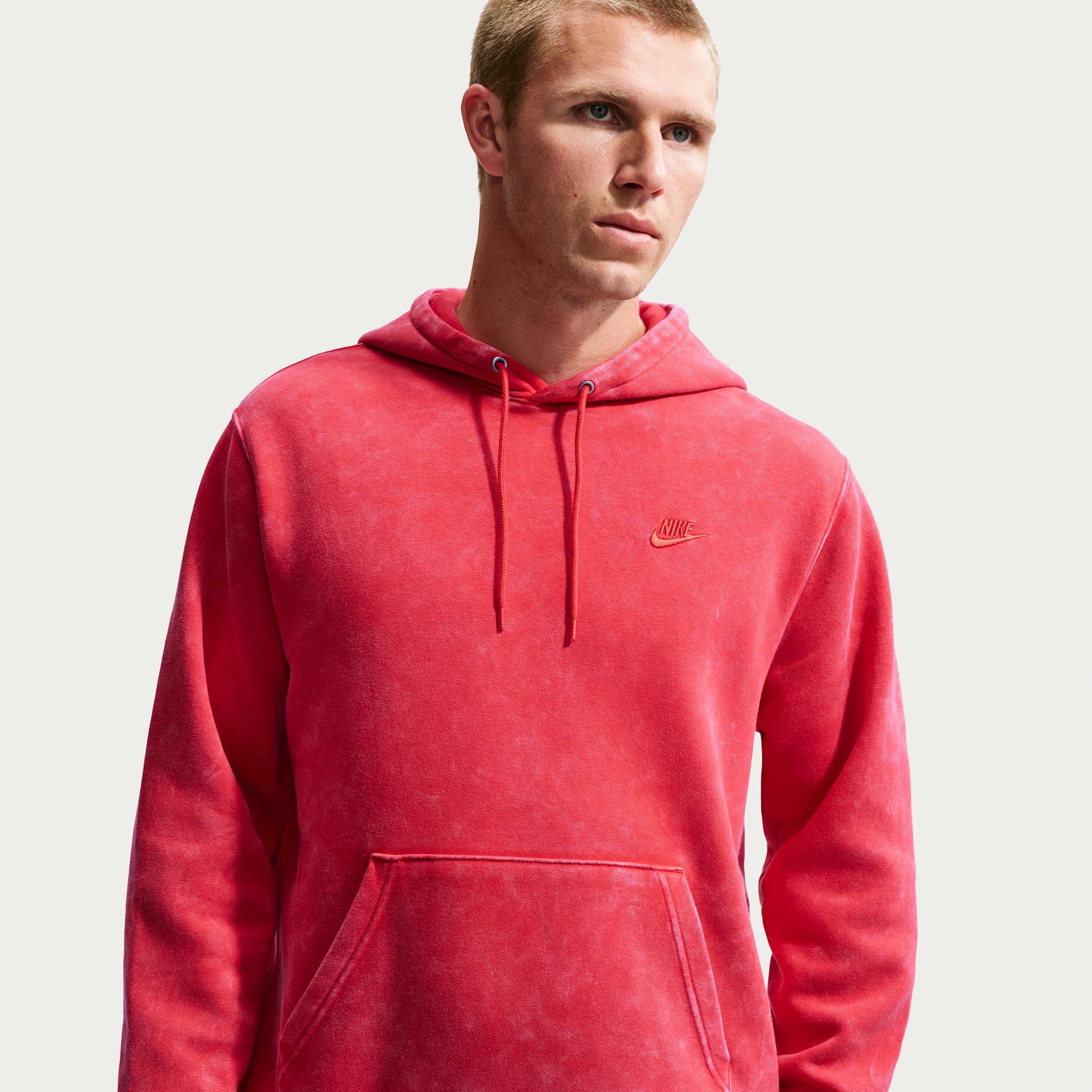 Men's Nike Sportswear Club Washed Fleece Hoodie by NIKE