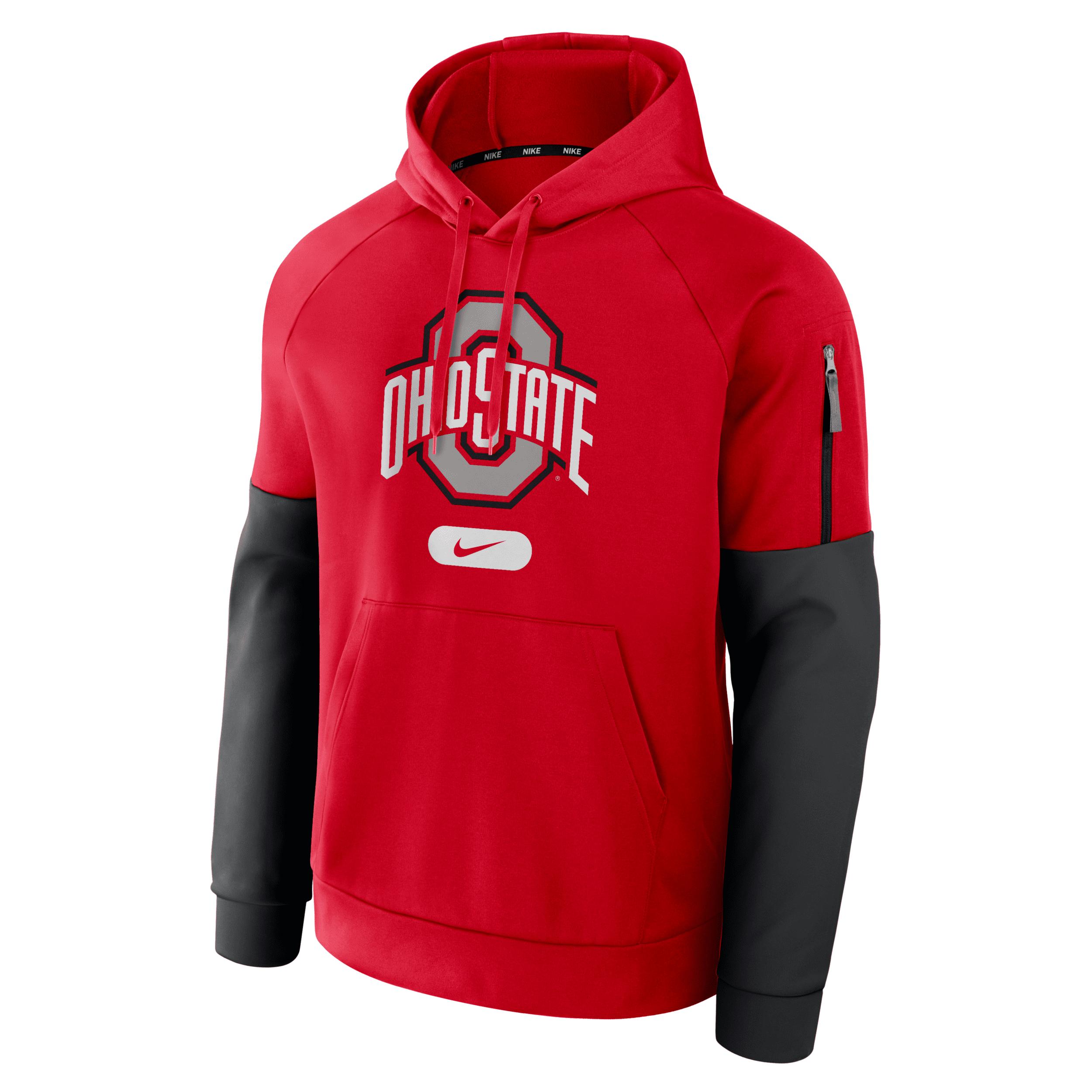Men's Ohio State Buckeyes Fitness Menâs Nike Therma College Pullover Hoodie by NIKE