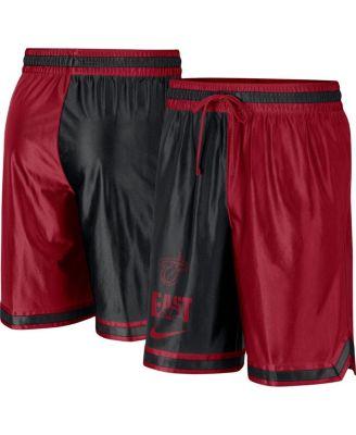 Men's Red, Black Miami Heat Courtside Versus Force Split DNA Performance Shorts by NIKE