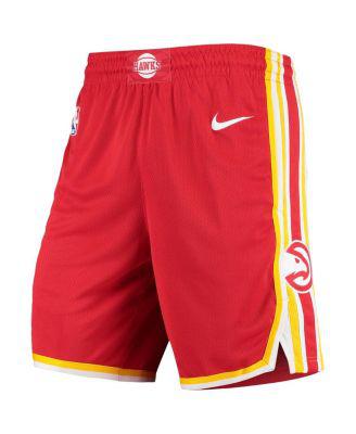 Men's Red, Gold Atlanta Hawks 2020/21 Association Edition Performance Swingman Shorts by NIKE