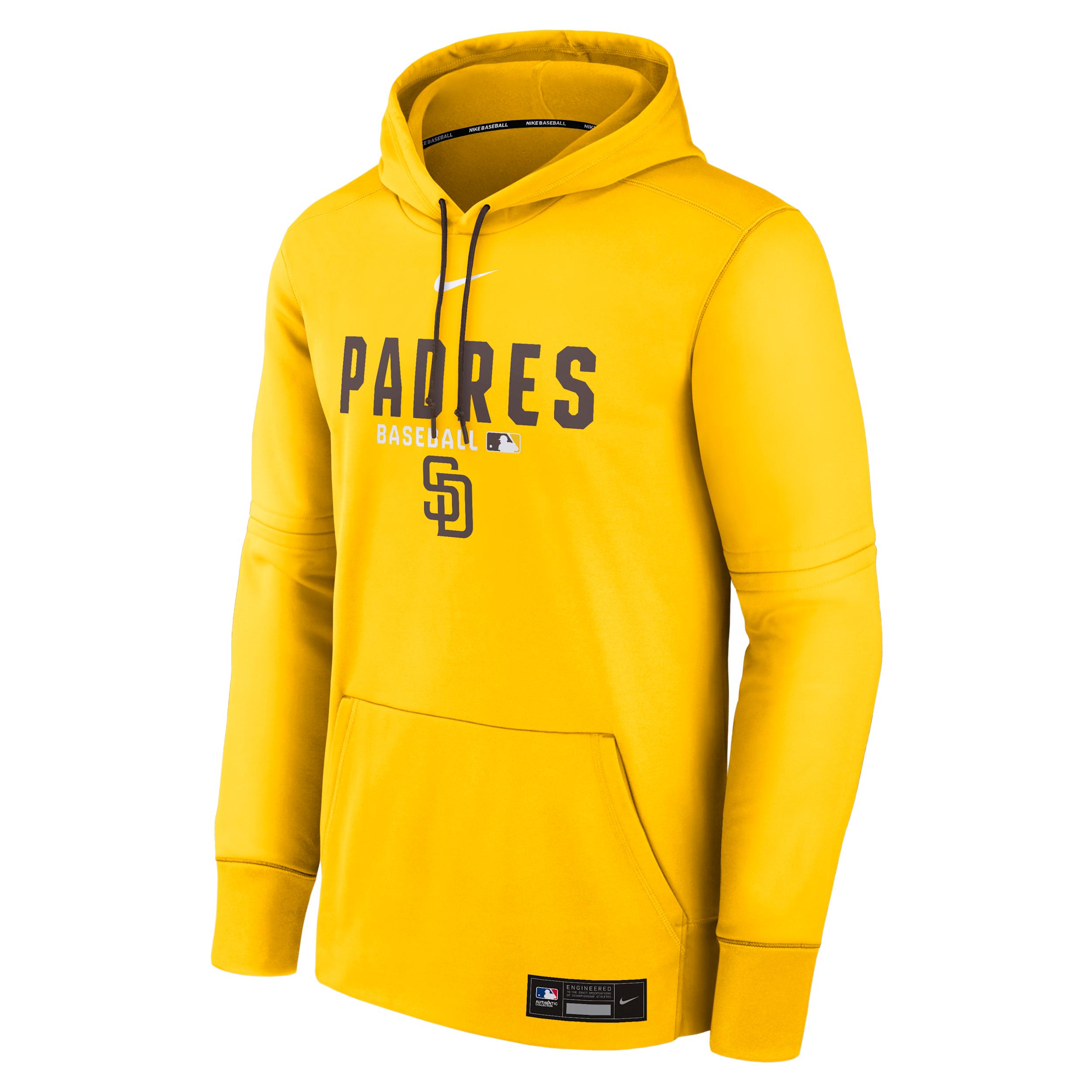 Men's San Diego Padres Authentic Collection Nike Therma MLB Pullover Hoodie by NIKE