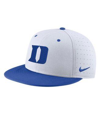 Men's White Duke Blue Devils Aero True Baseball Performance Fitted Hat by NIKE