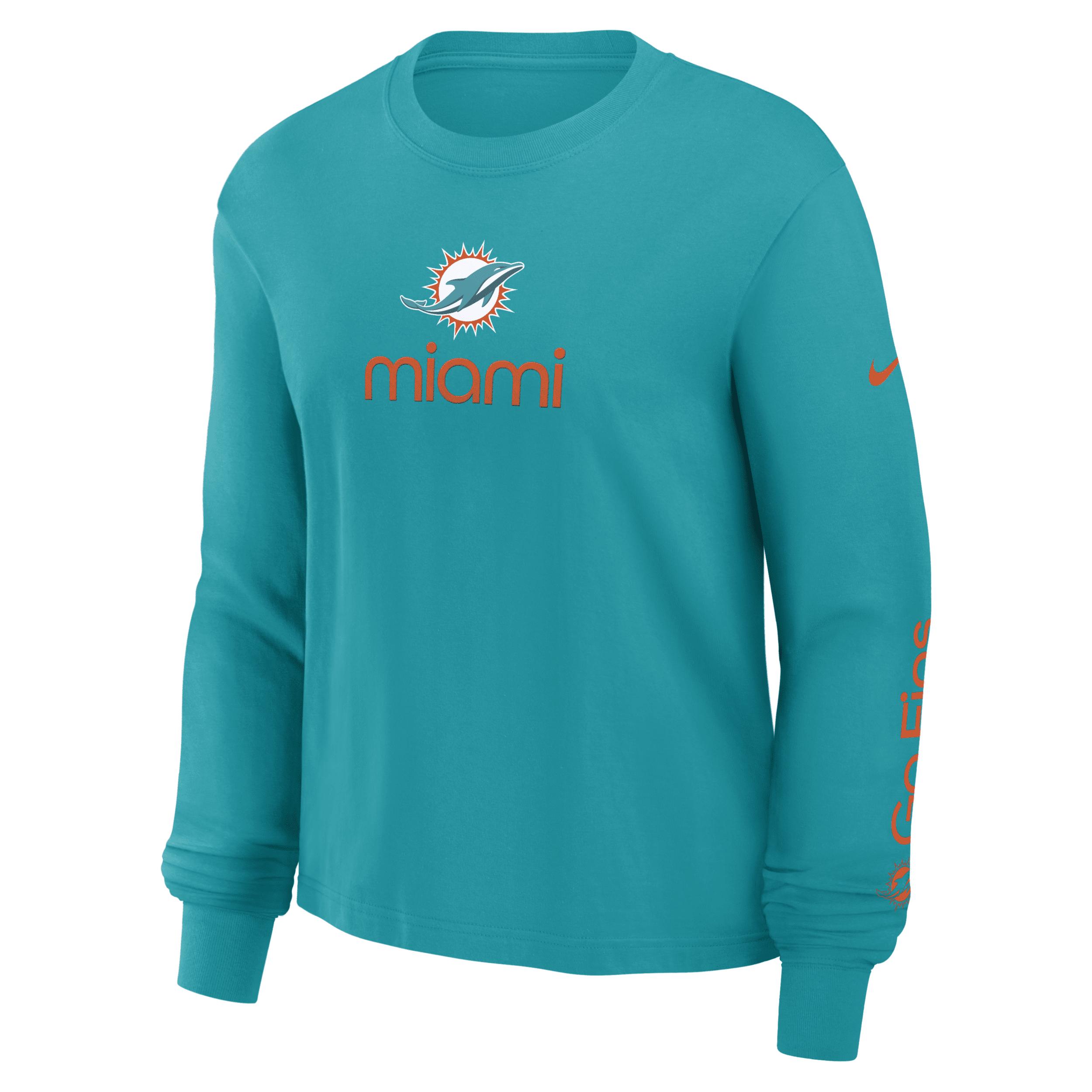Miami Dolphins Boxy Nike Women's NFL Long-Sleeve T-Shirt by NIKE
