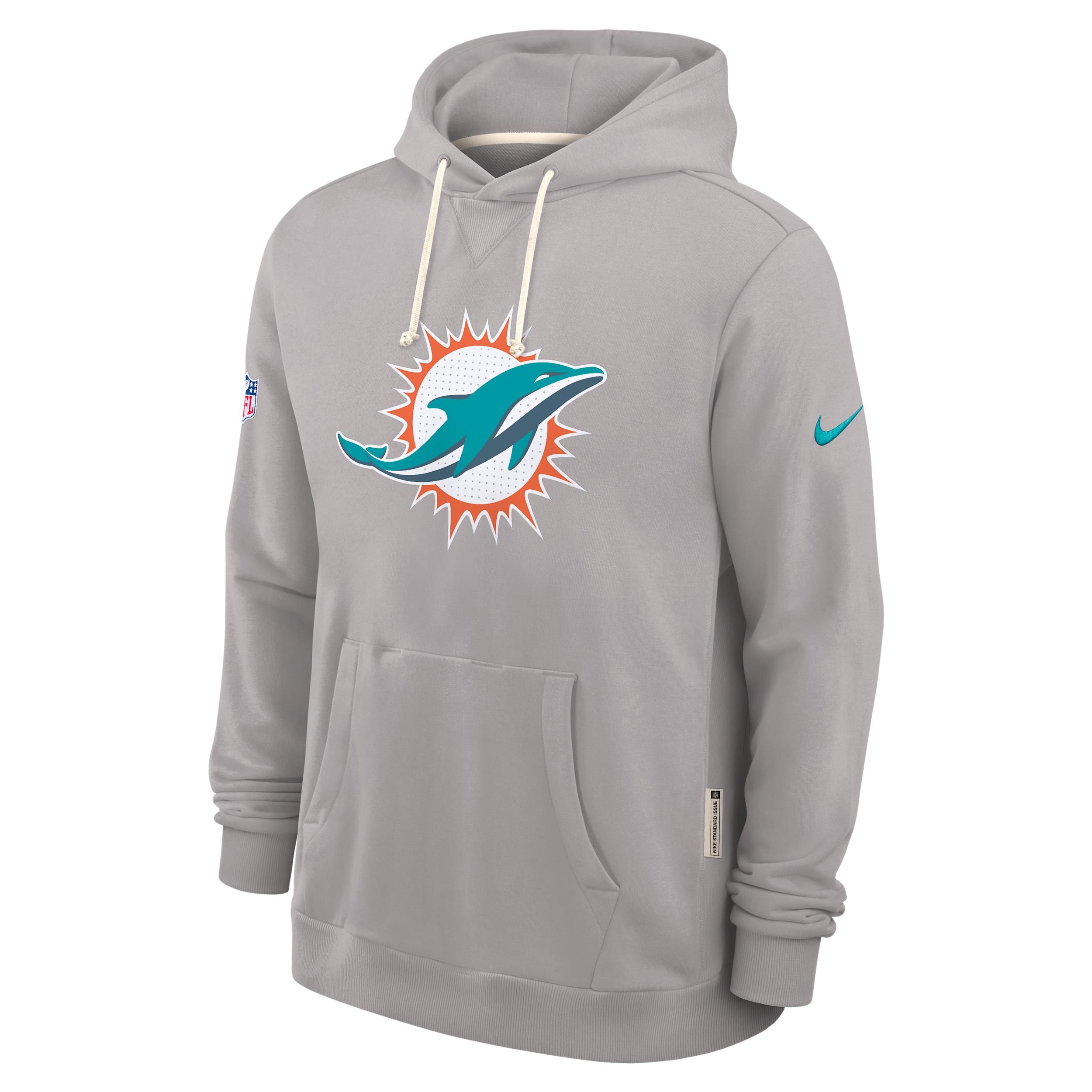 Miami Dolphins Initial Home Sideline Nike Men's Dri-FIT NFL Pullover Hoodie by NIKE