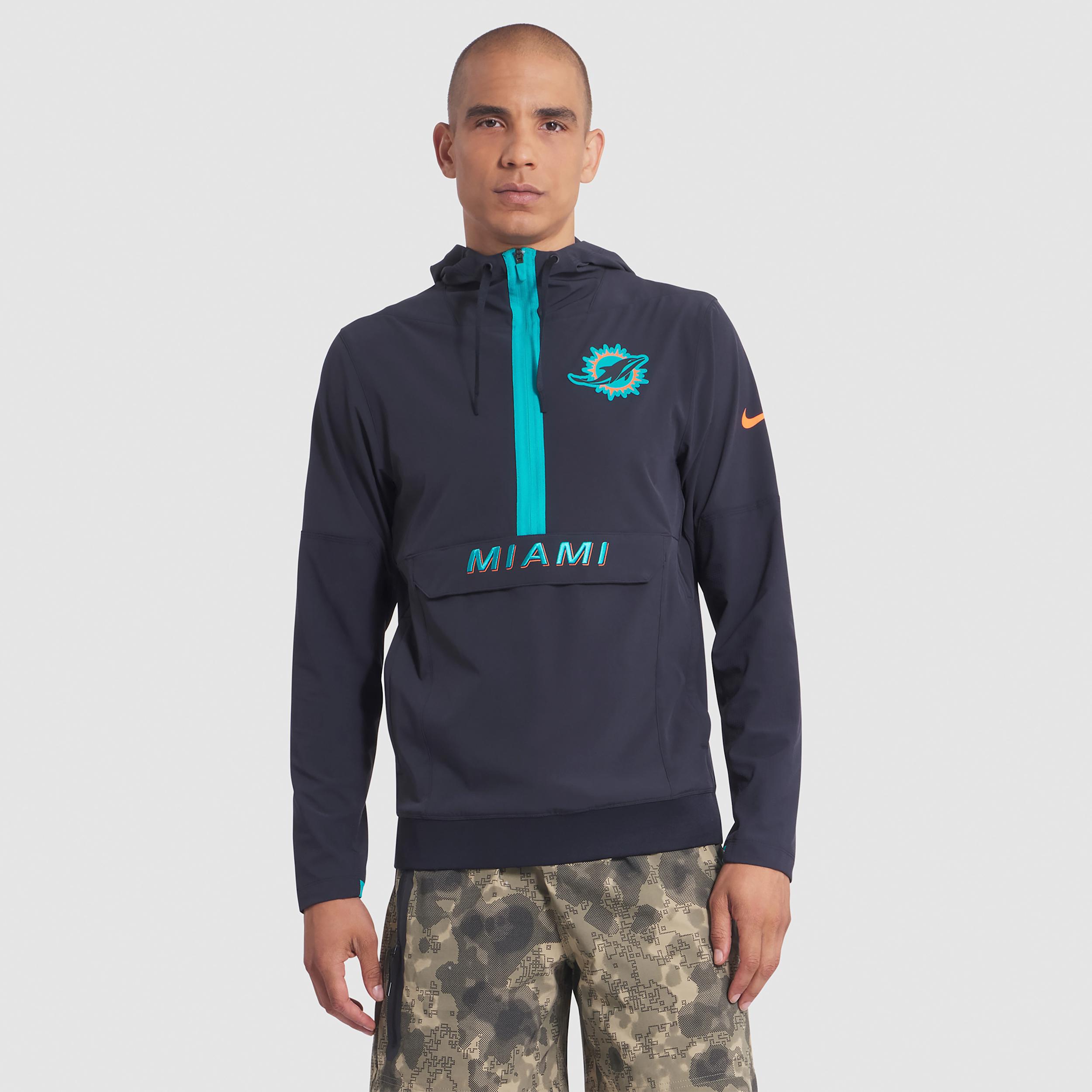 Miami Dolphins Rivalries Collection Sideline Anorak Nike Men's NFL 1/2-Zip Hooded Jacket by NIKE