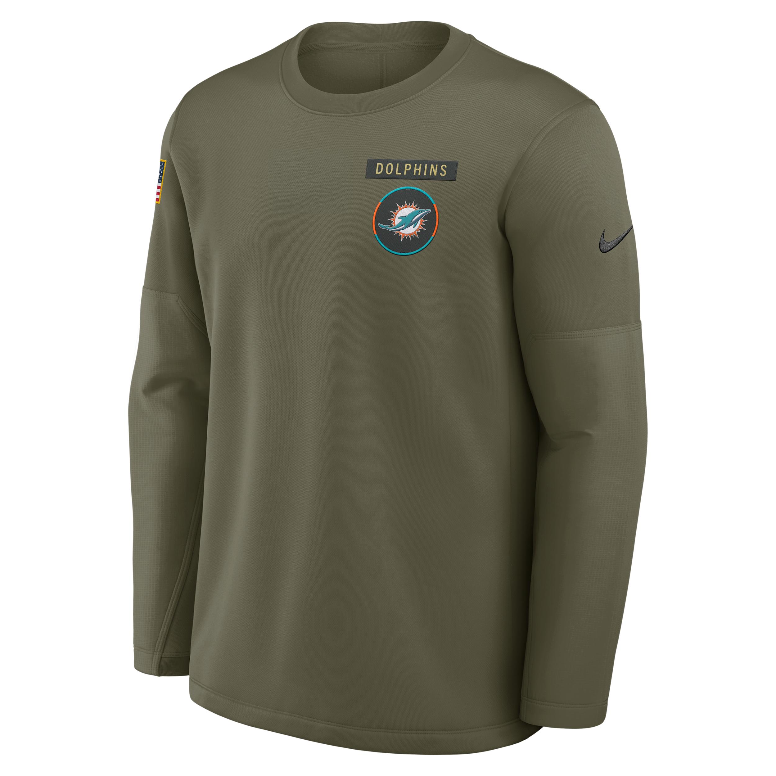 Miami Dolphins Salute to Service Sideline Triumphant Win Coach Nike Men's NFL Pullover Crew by NIKE