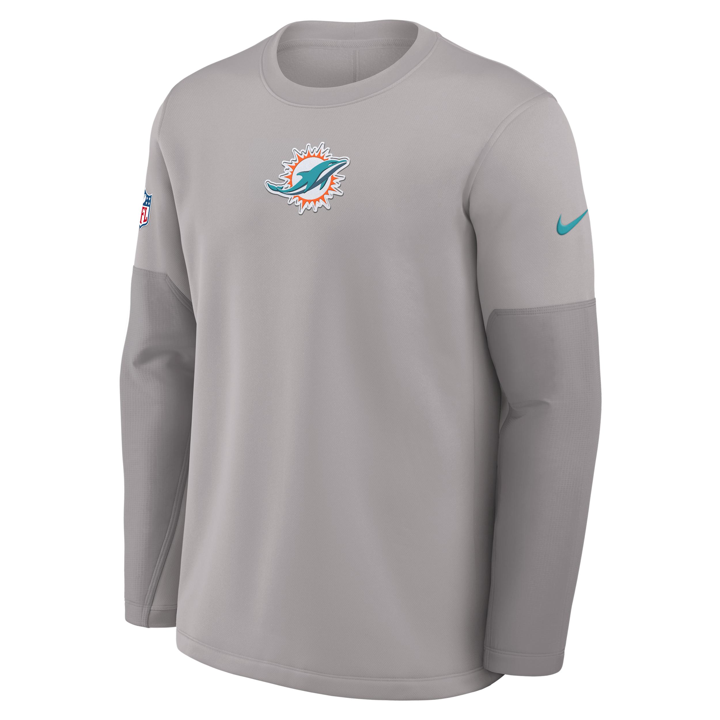 Miami Dolphins Scripted To Win Sideline Coach Nike Men's Therma-FIT NFL Long-Sleeve T-Shirt by NIKE