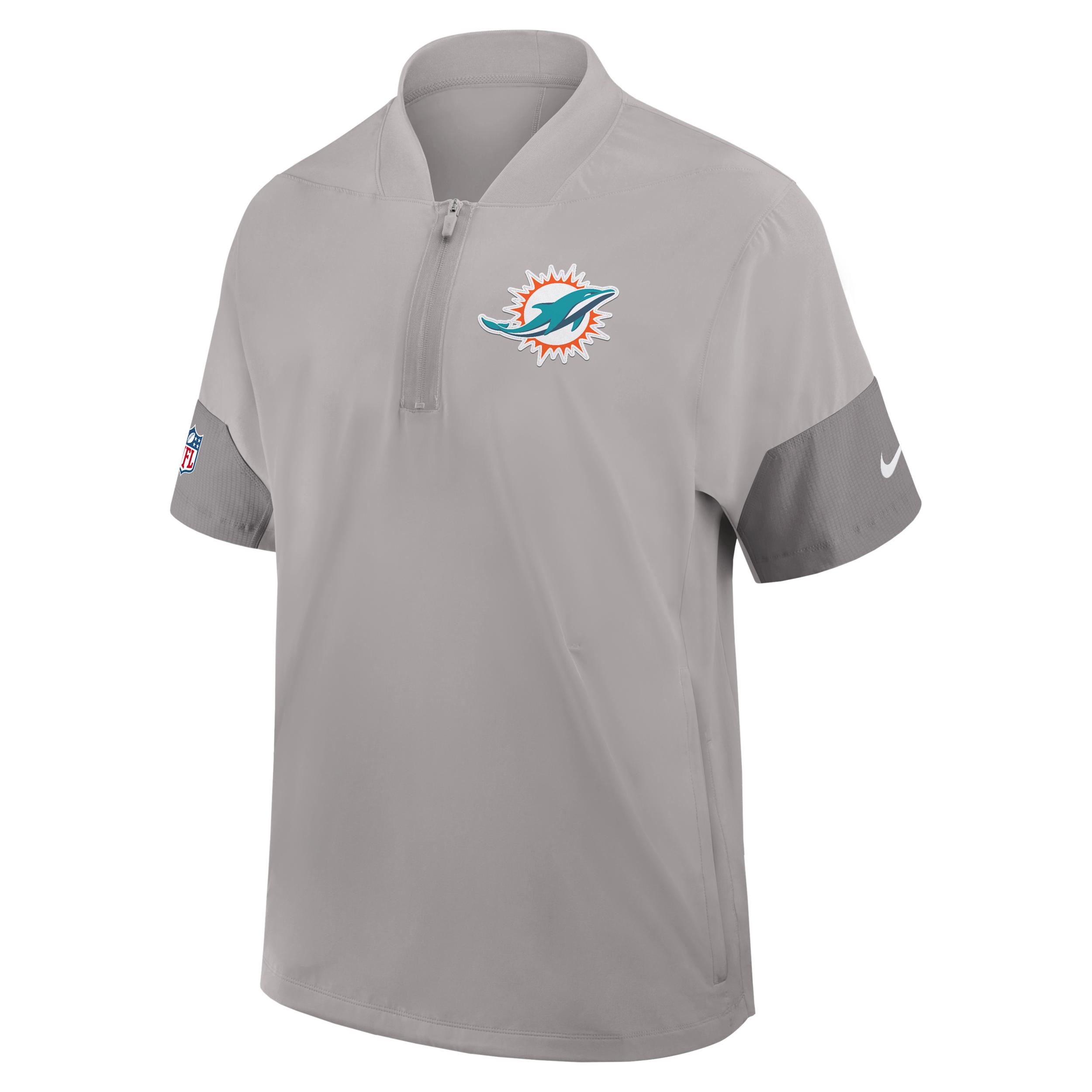 Miami Dolphins Sideline Coach Nike Men's NFL 1/2-Zip Short-Sleeve Jacket by NIKE