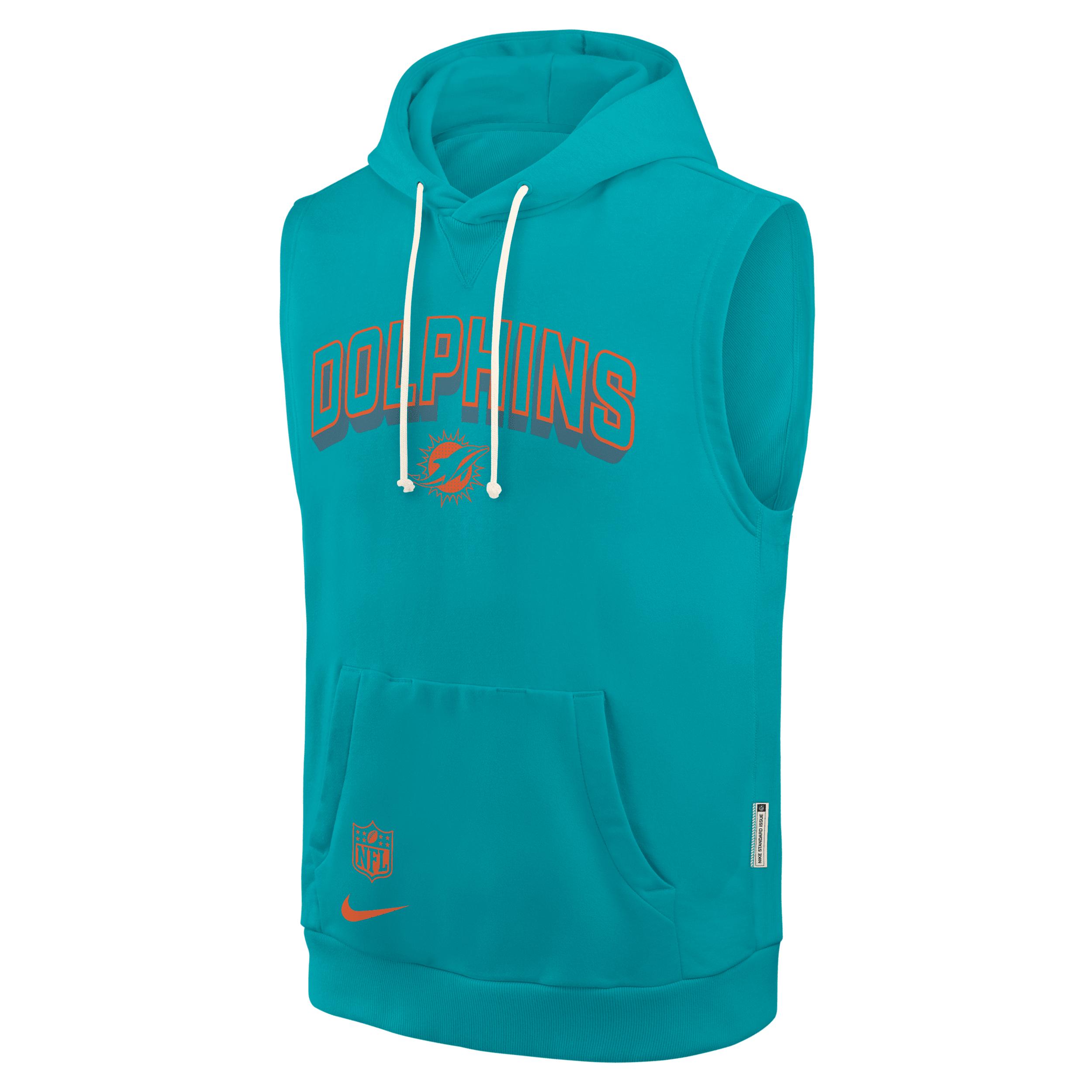 Miami Dolphins Sideline Nike Men's Dri-FIT NFL Sleeveless Pullover Hoodie by NIKE