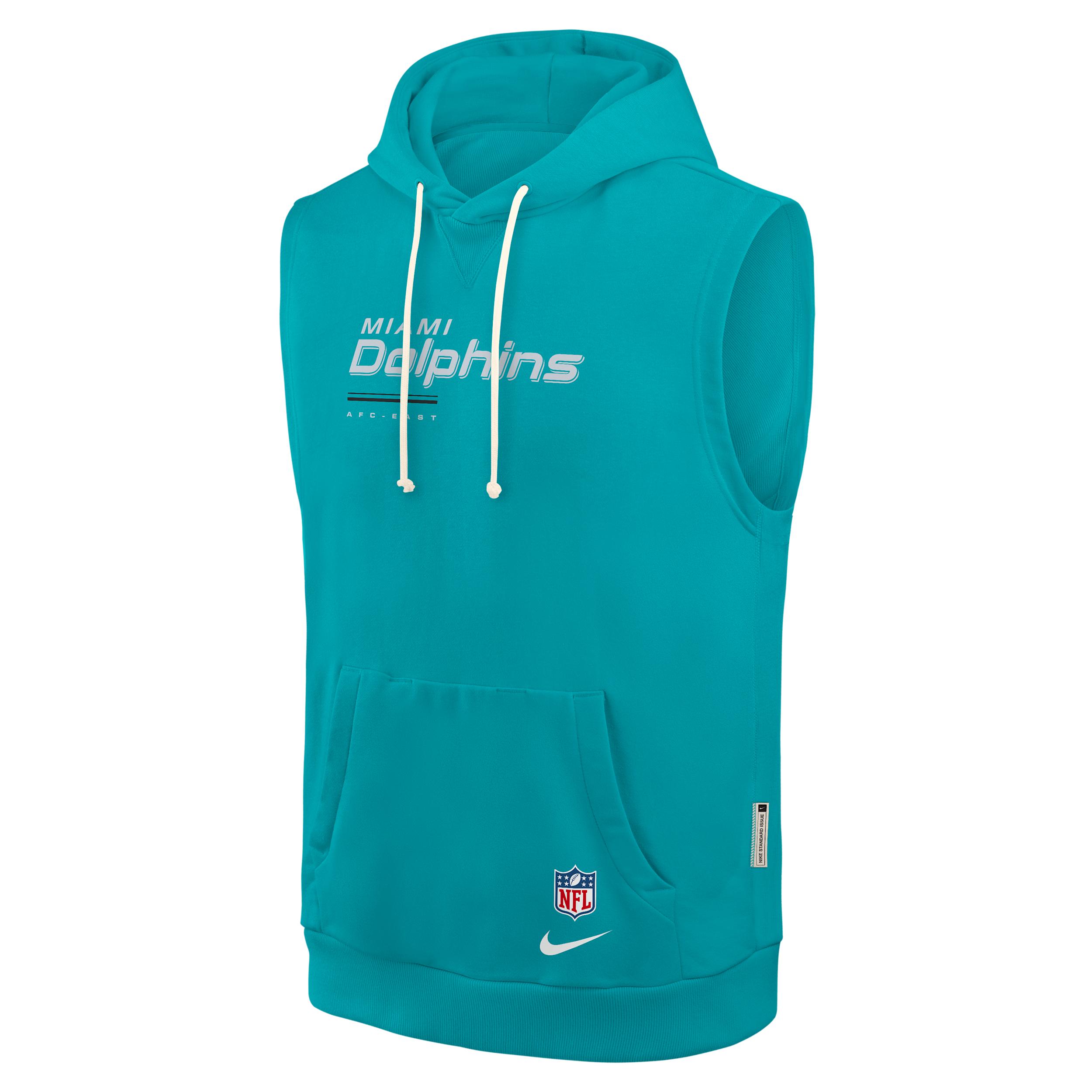 Miami Dolphins Sideline Nike Men's Dri-FIT NFL Sleeveless Pullover Hoodie by NIKE