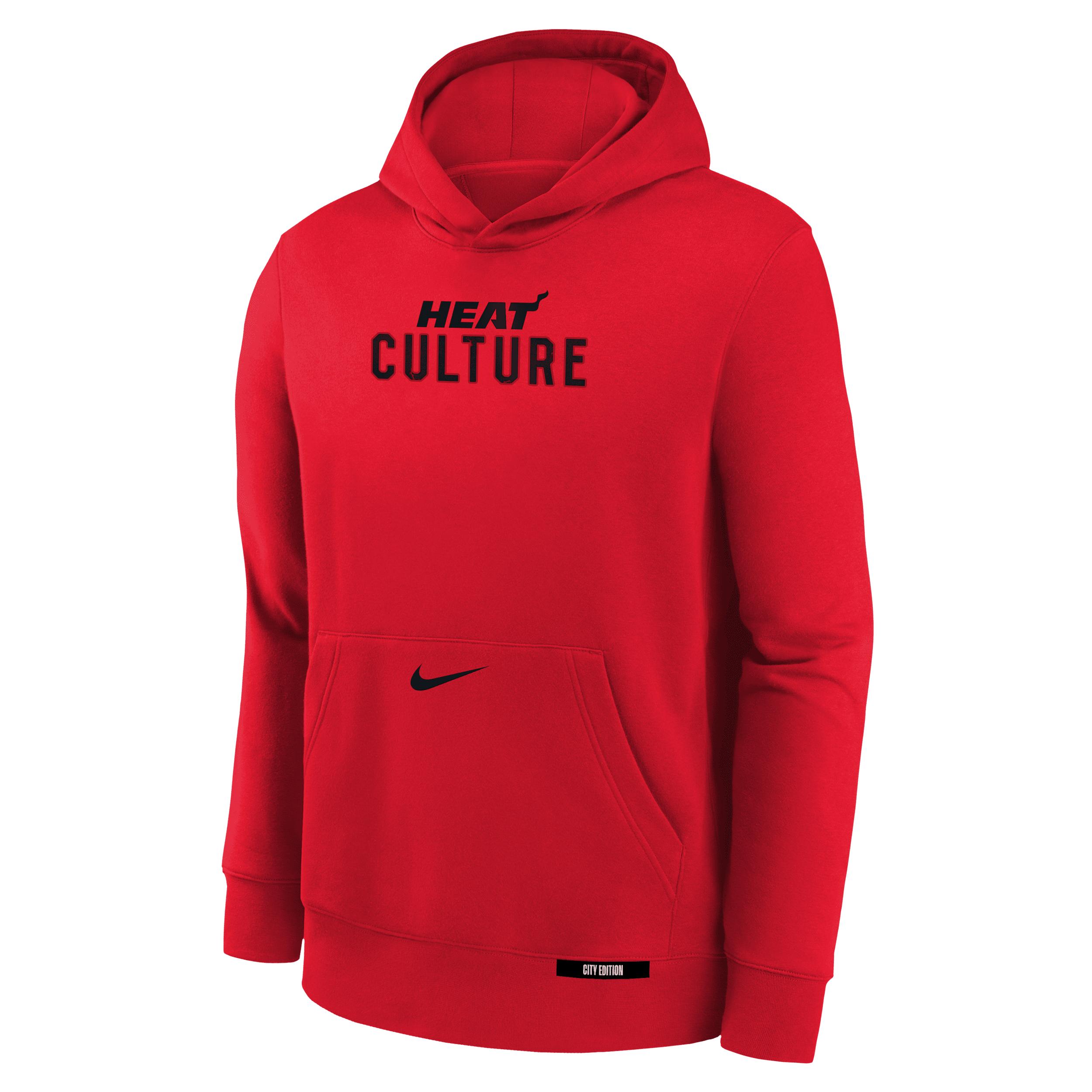 Miami Heat Club City Edition Big Kids' Nike NBA Pullover Hoodie by NIKE