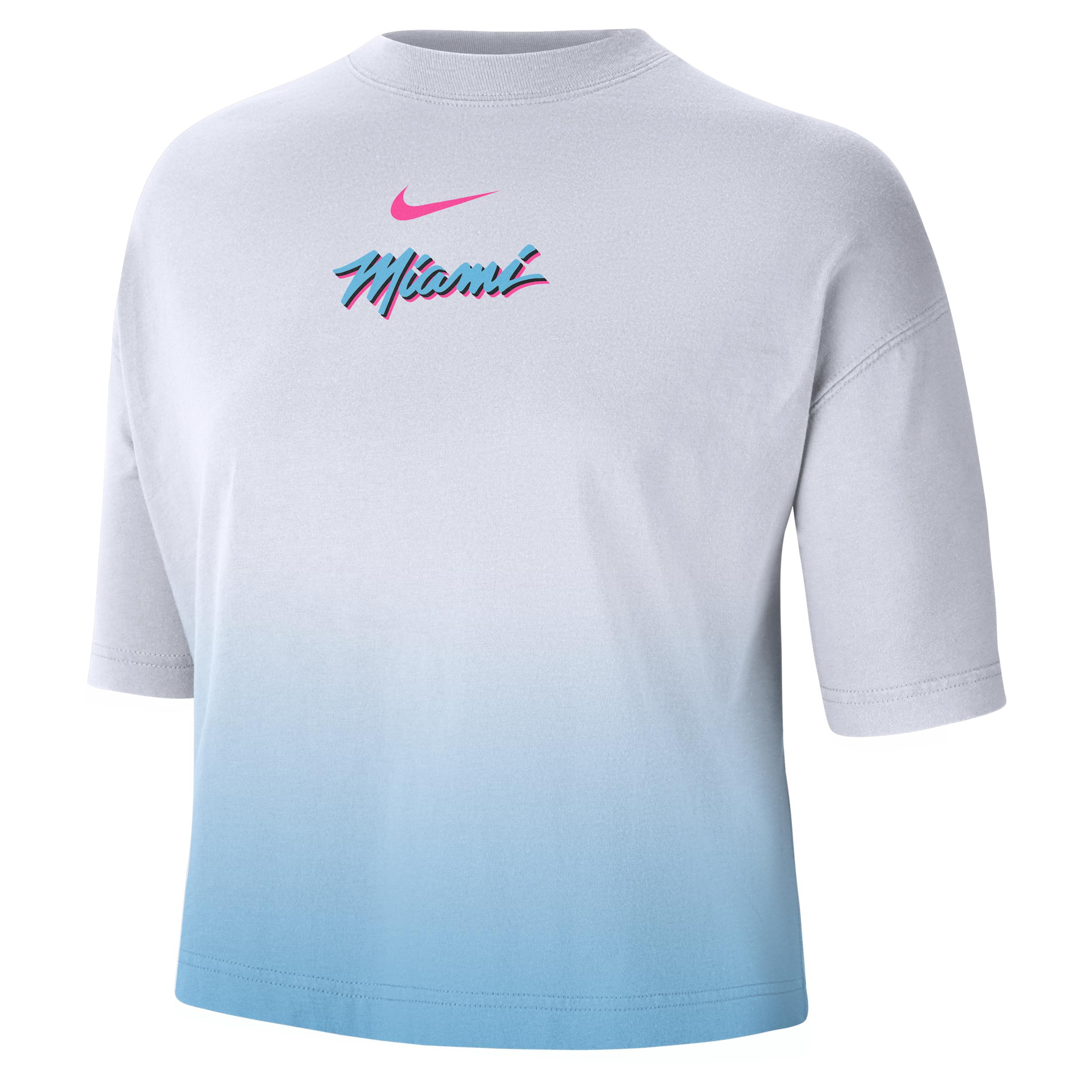 Miami Heat Courtside City Edition Premium Nike Women's NBA Boxy T-Shirt by NIKE Miami Heat Courtside City Edition Premium Nike Women's NBA Boxy T-Shirt by NIKE