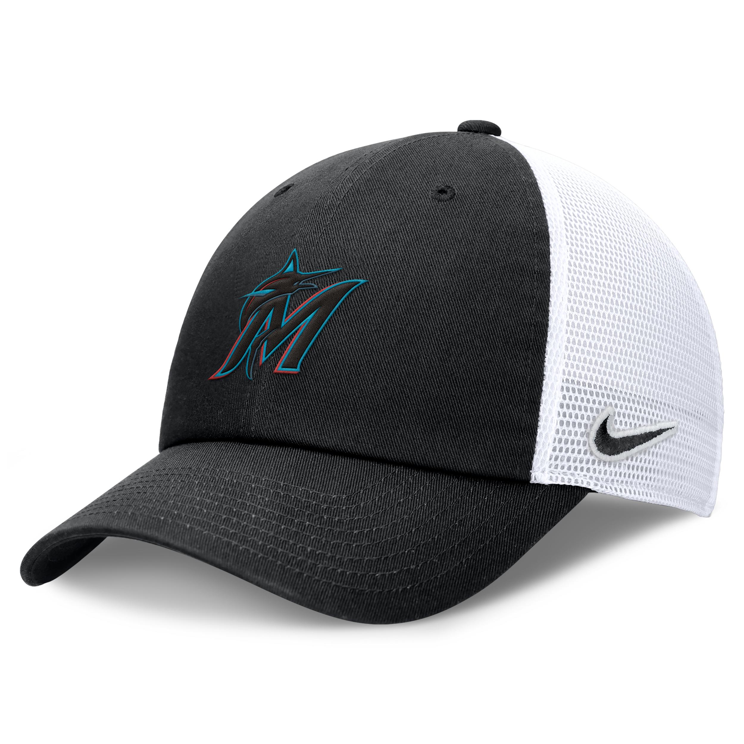 Miami Marlins Evergreen Club Nike Men's MLB Trucker Adjustable Hat by NIKE