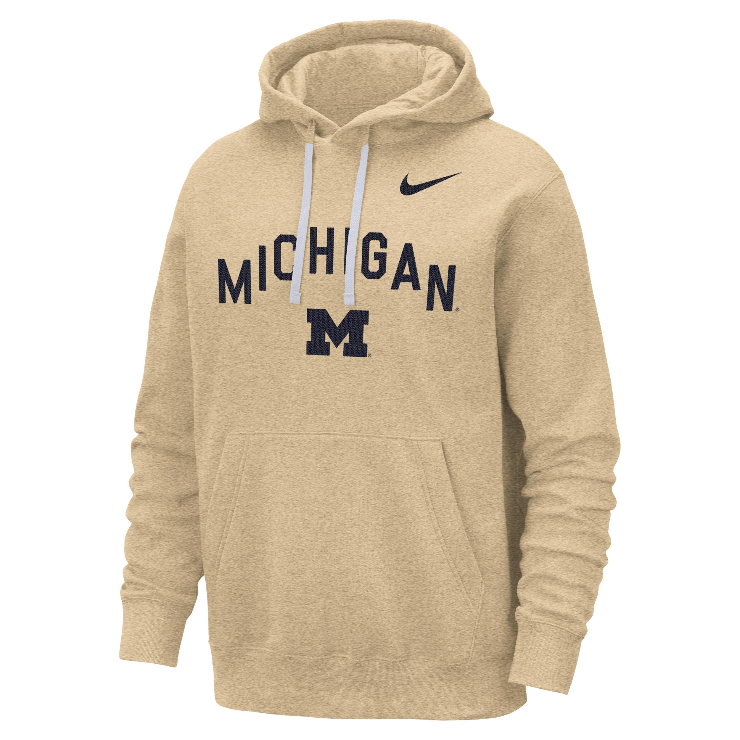 Michigan Club Fleece Nike Men's College Pullover Hoodie by NIKE