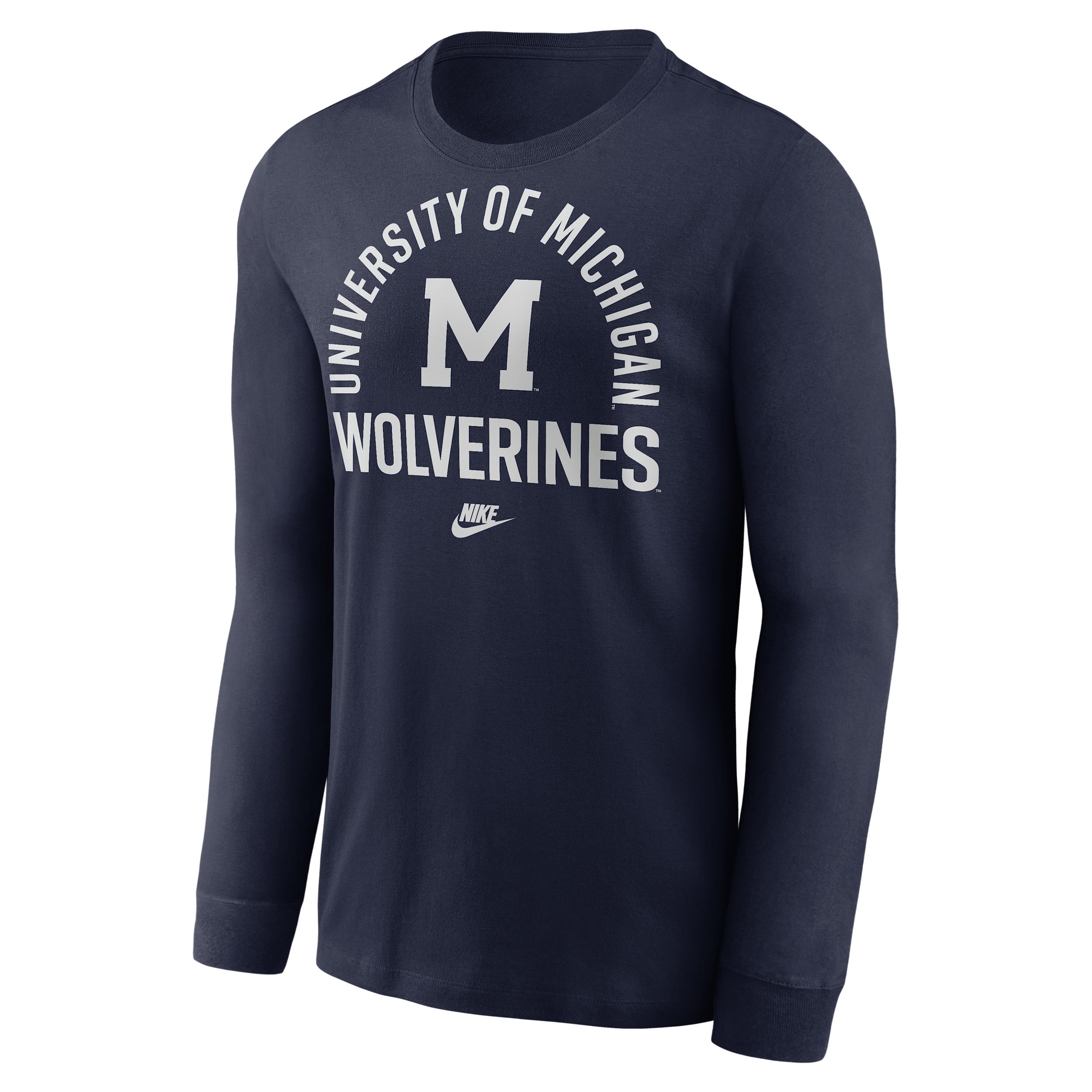 Michigan Legacy Arched Logo Nike Men's College Long-Sleeve T-Shirt by NIKE
