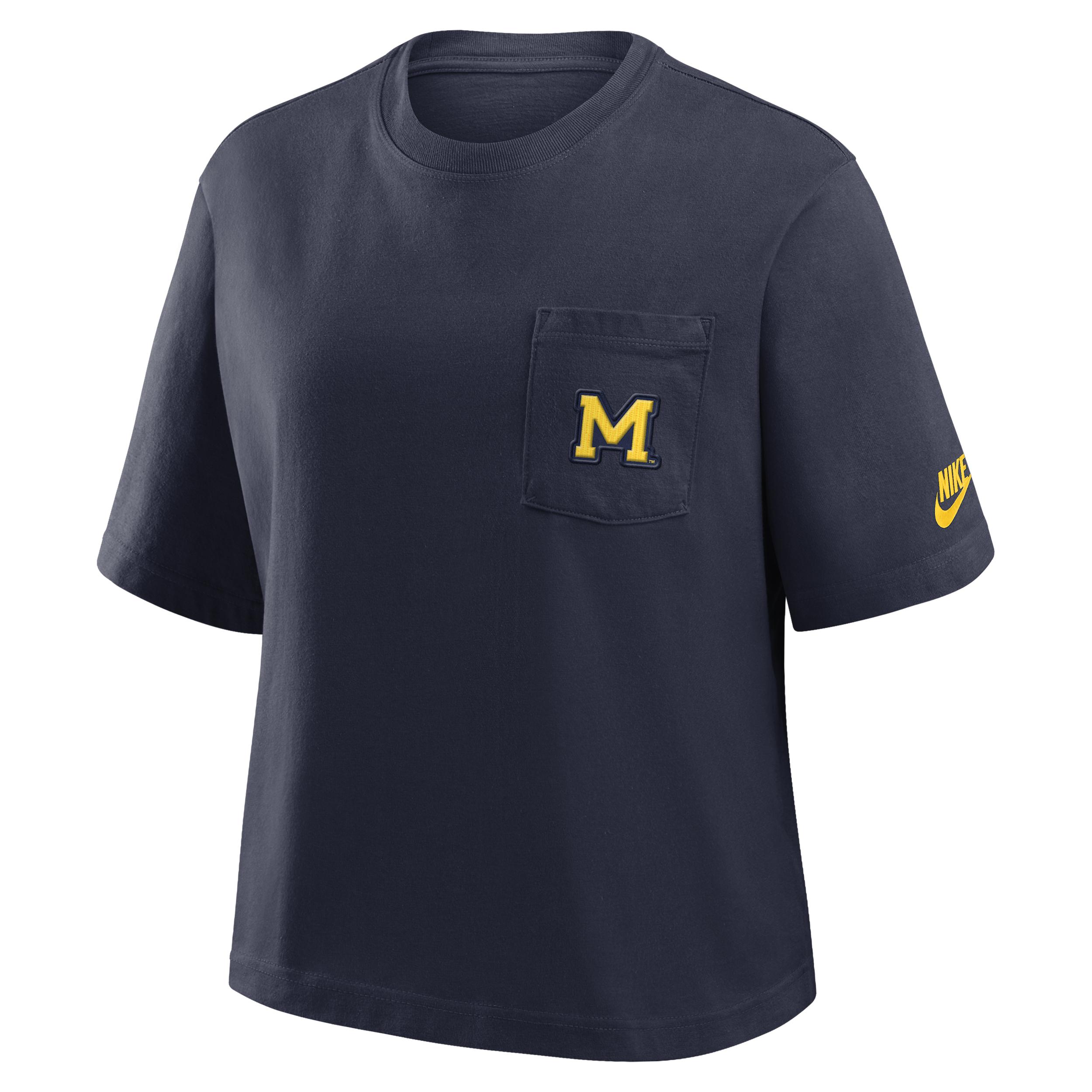 Michigan Legacy Pocket Boxy Nike Women's College T-Shirt by NIKE