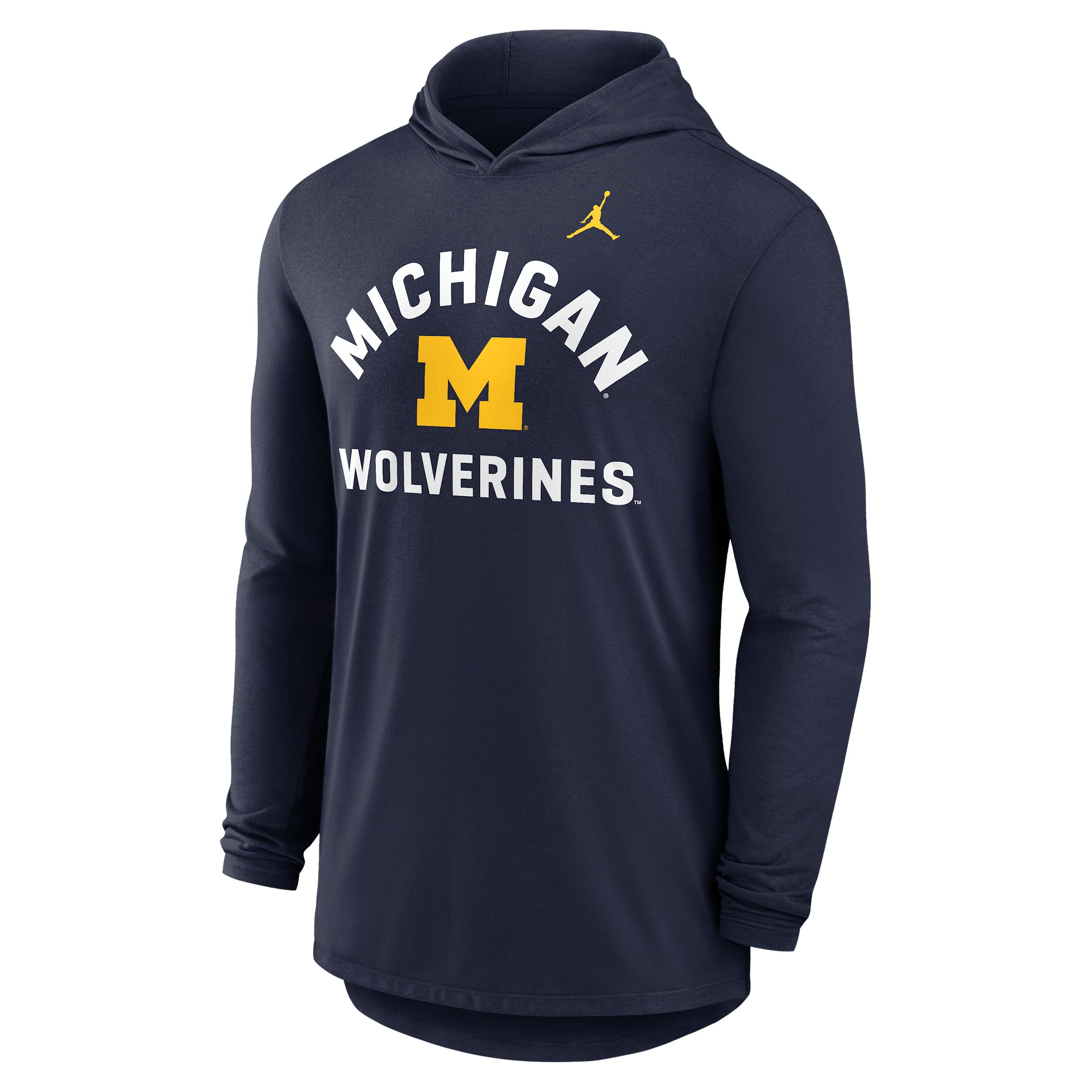 Michigan Primetime Arch Nike Men's Dri-FIT College Long-Sleeve Hooded T-Shirt by NIKE
