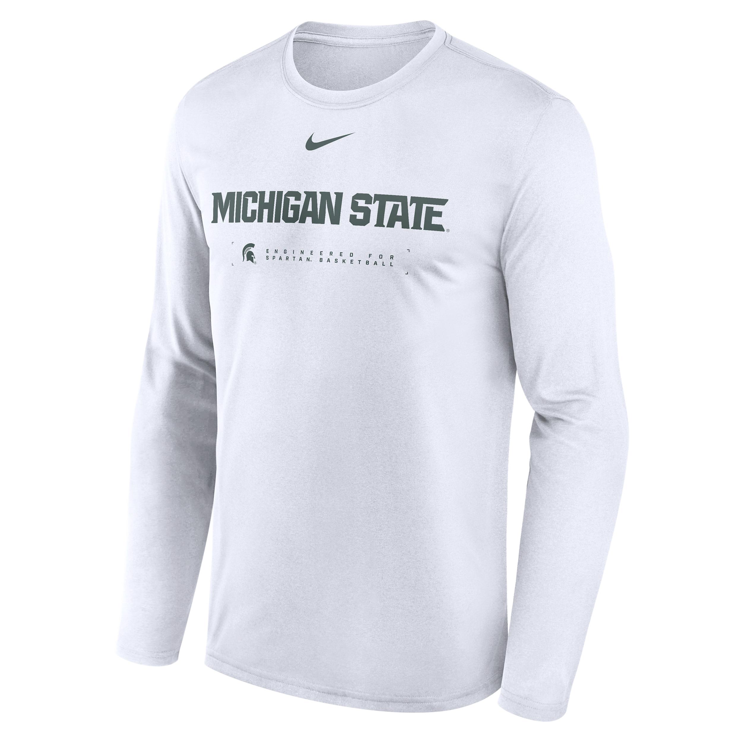 Michigan State Courtside Basketball Shootaround Legend Nike Men's Dri-FIT College Long-Sleeve T-Shirt by NIKE