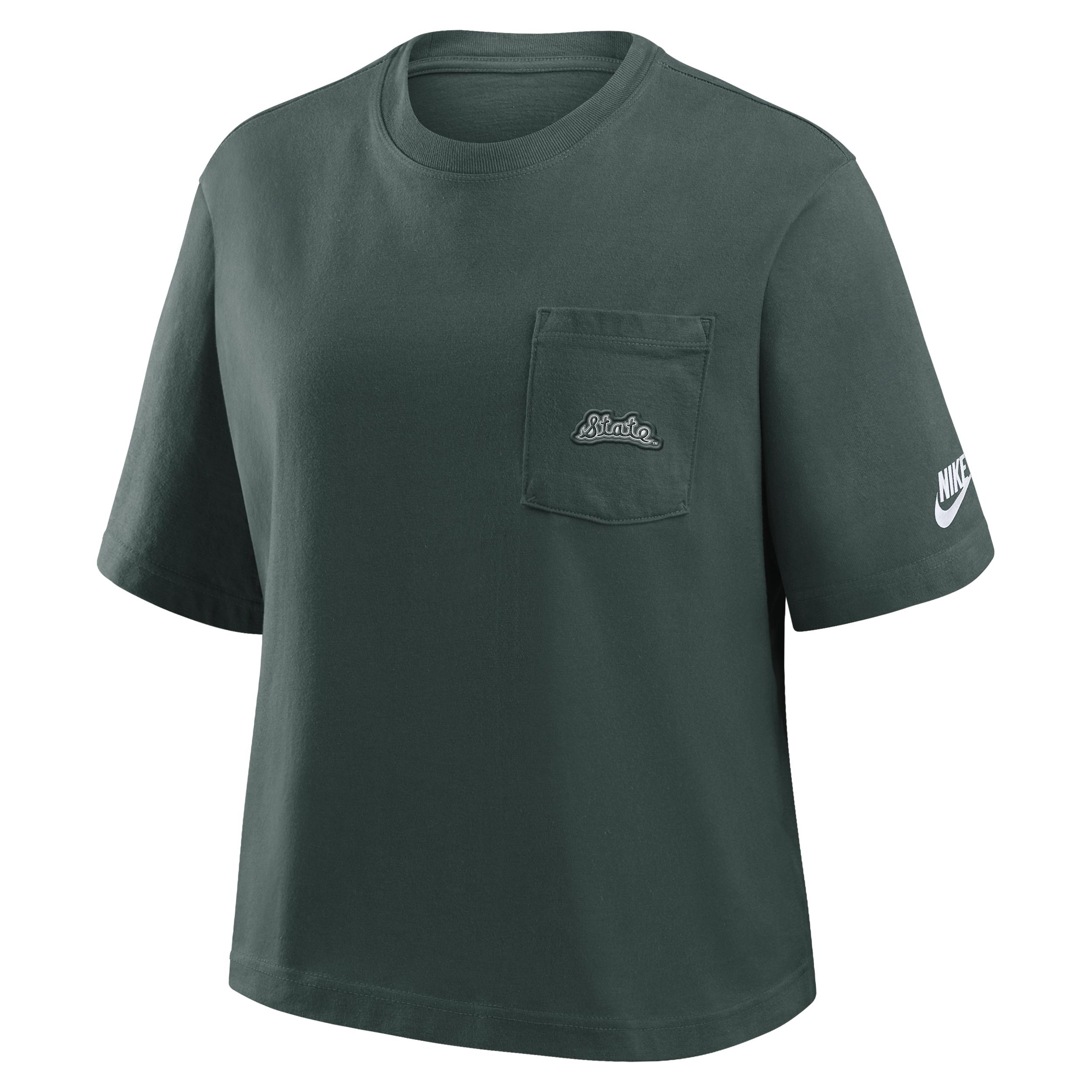 Michigan State Legacy Pocket Boxy Nike Women's College T-Shirt by NIKE