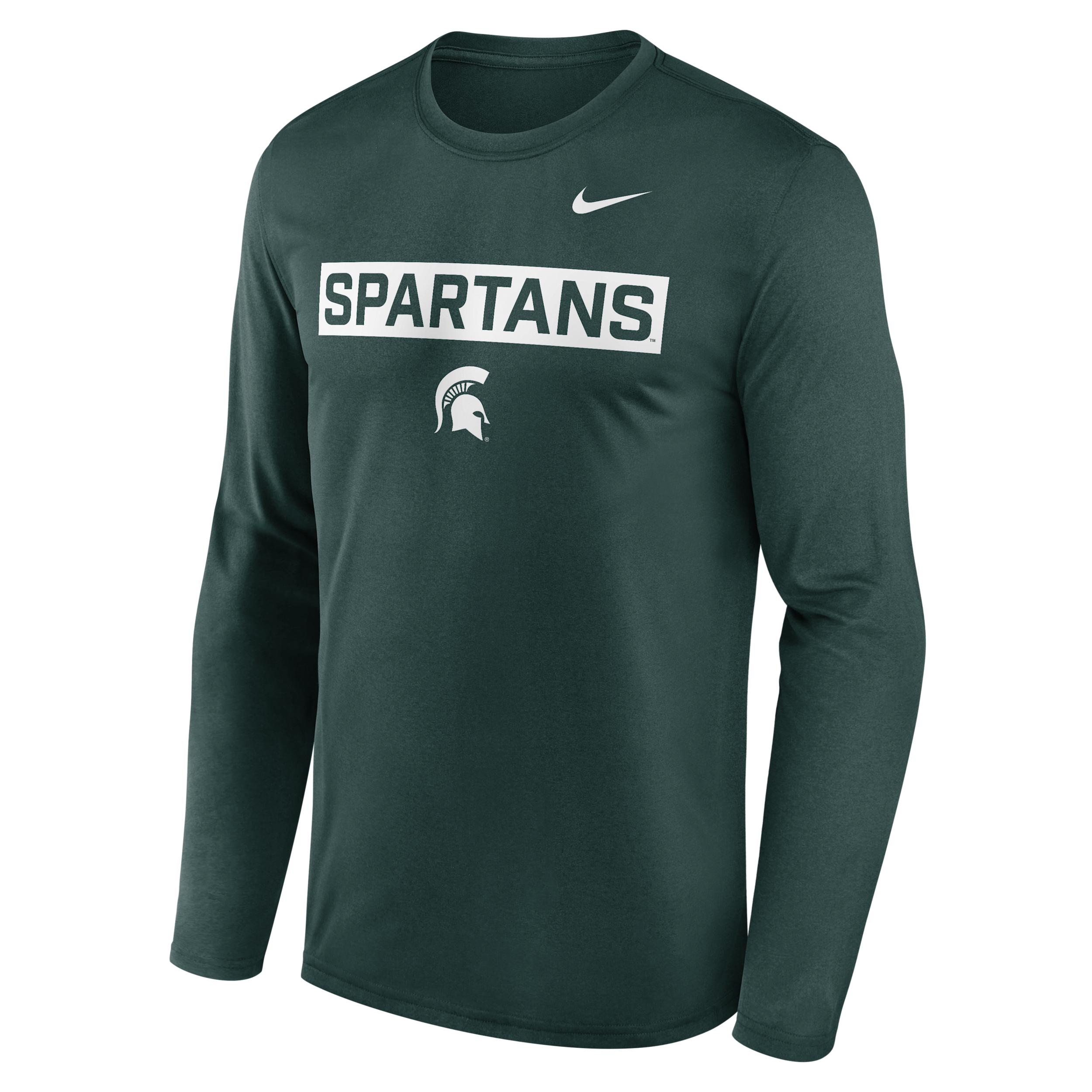 Michigan State Primetime Legend 2-Hit Nike Men's Dri-FIT College Long-Sleeve T-Shirt by NIKE