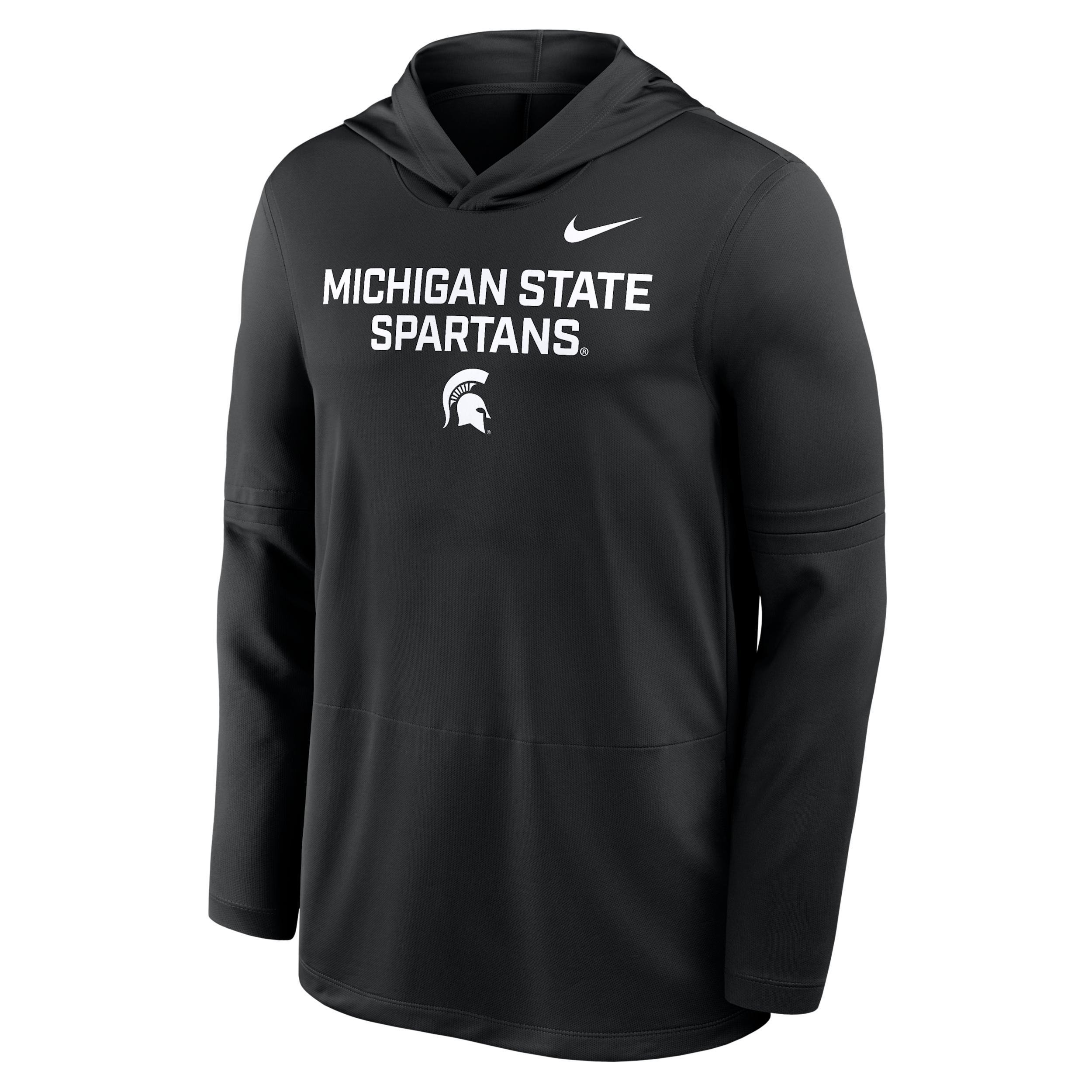 Michigan State Sideline Nike Men's Dri-FIT College Long-Sleeve Hooded Top by NIKE