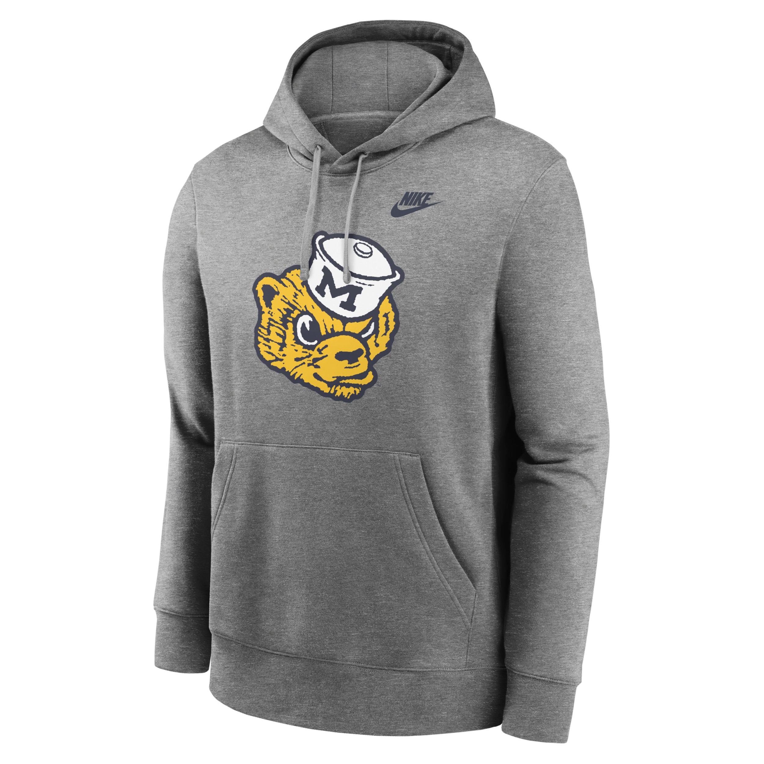 Michigan Wolverines Legacy Club Primary Logo Nike Men's College Pullover Hoodie by NIKE