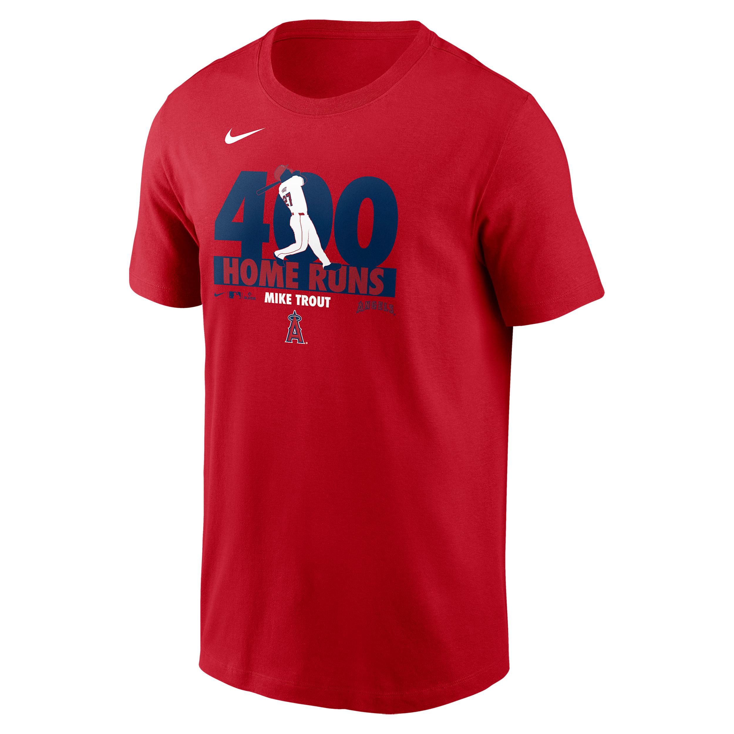 Mike Trout Los Angeles Angels 400 Home Runs Nike Men's MLB T-Shirt by NIKE