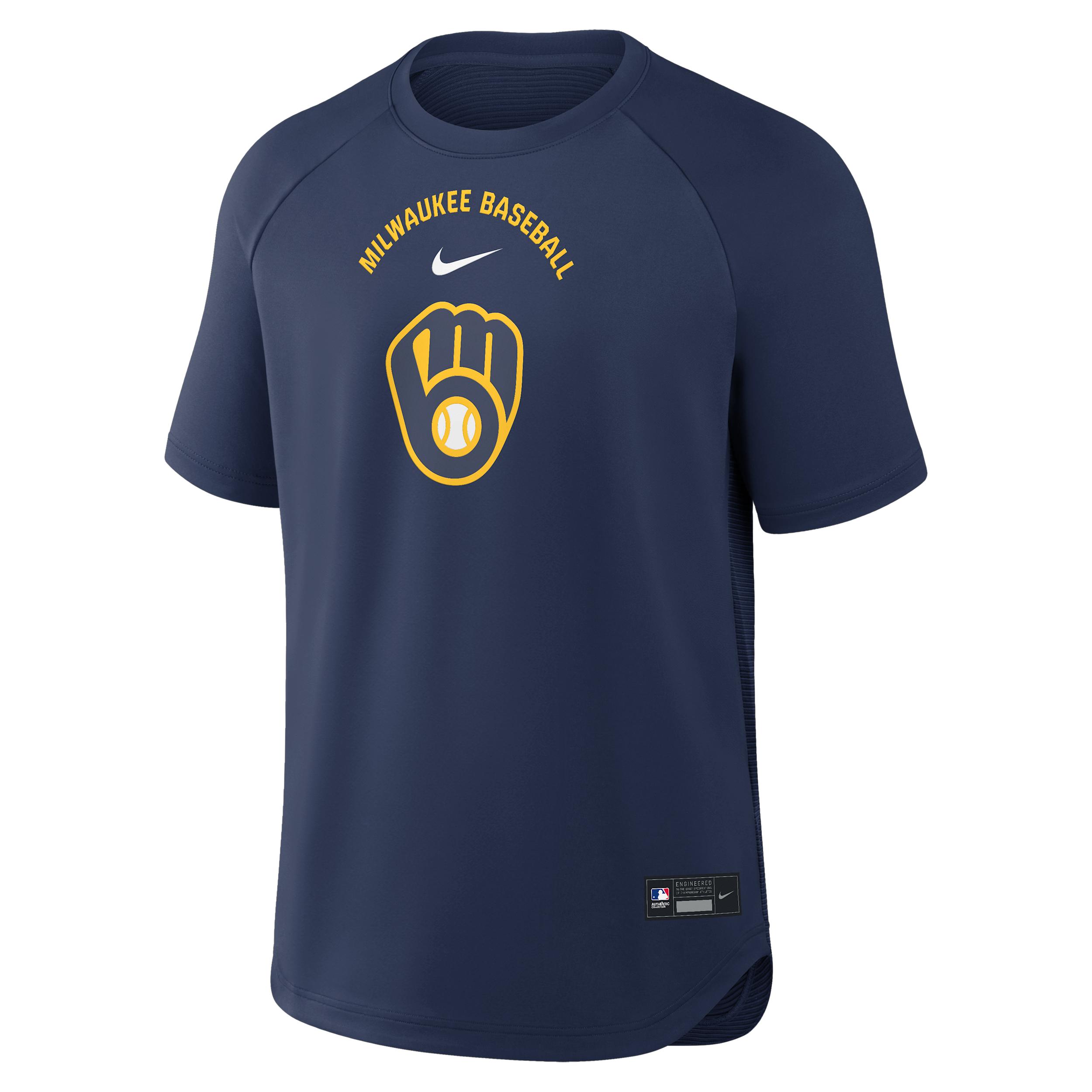 Milwaukee Brewers Authentic Collection Batting Practice Pregame Nike Men's Dri-FIT MLB Top by NIKE