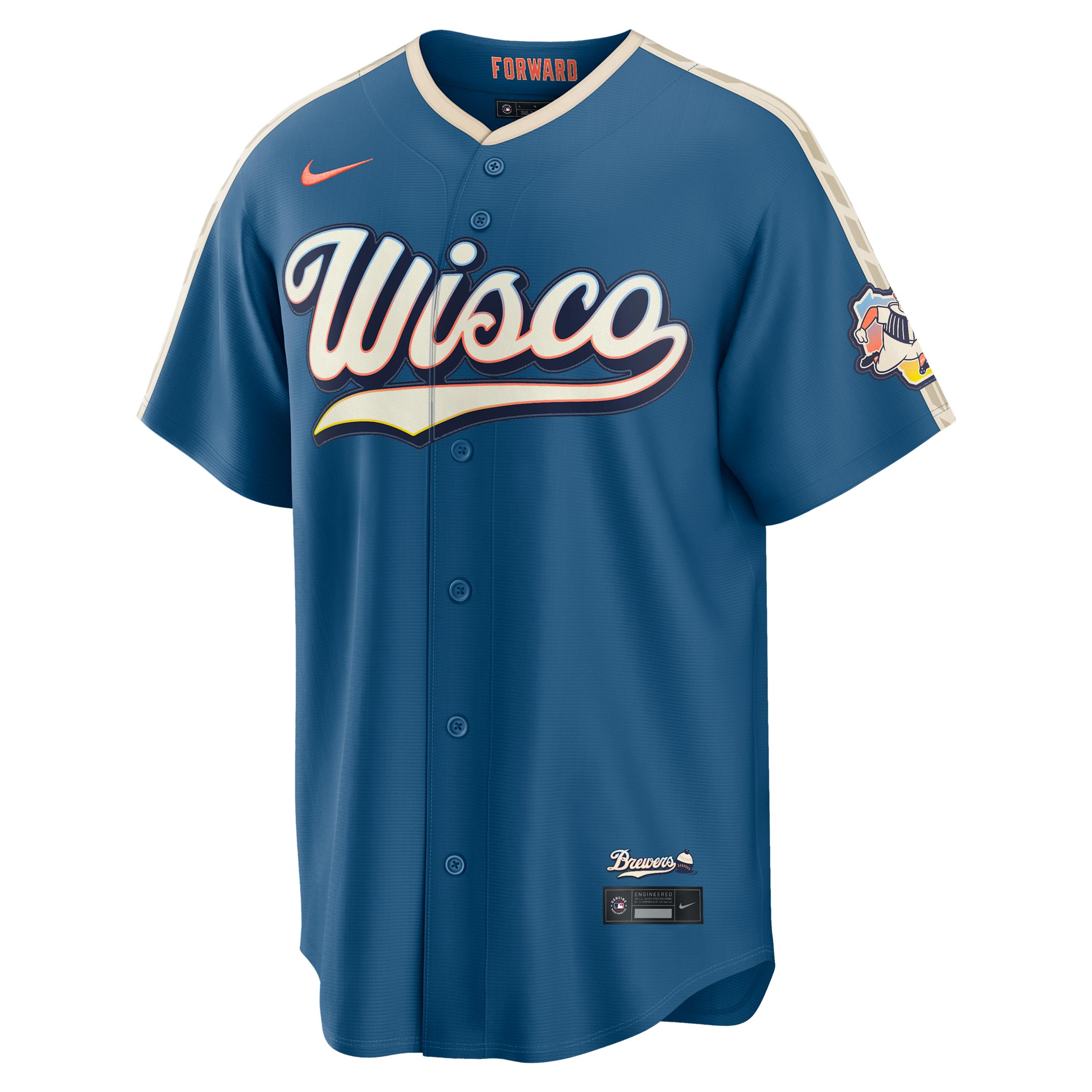 Milwaukee Brewers City Connect Nike Men's MLB Stadium Jersey by NIKE