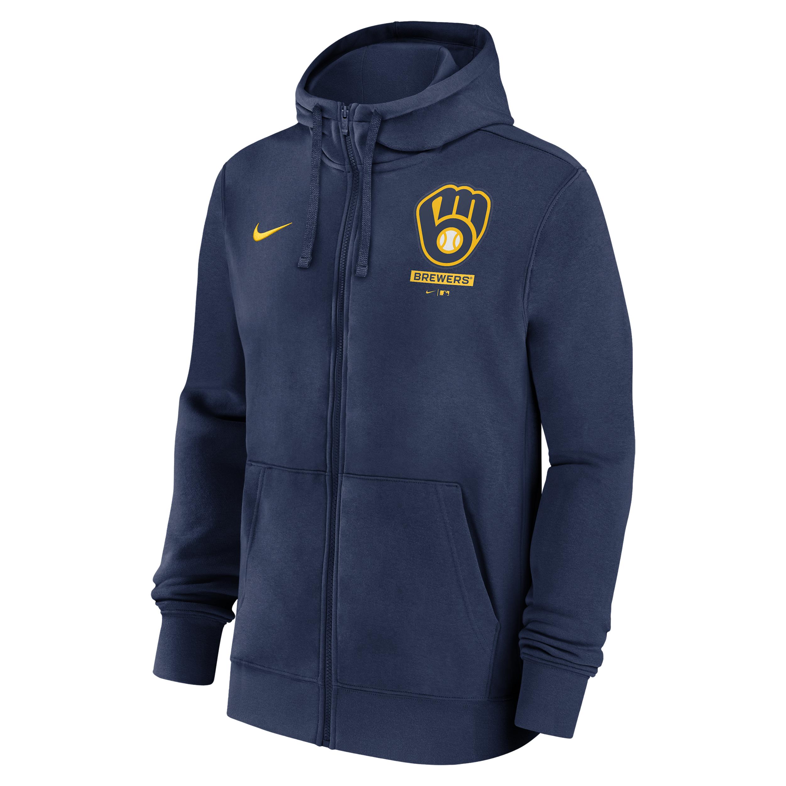 Milwaukee Brewers Lockup Nike Men's MLB Full-Zip Hoodie by NIKE