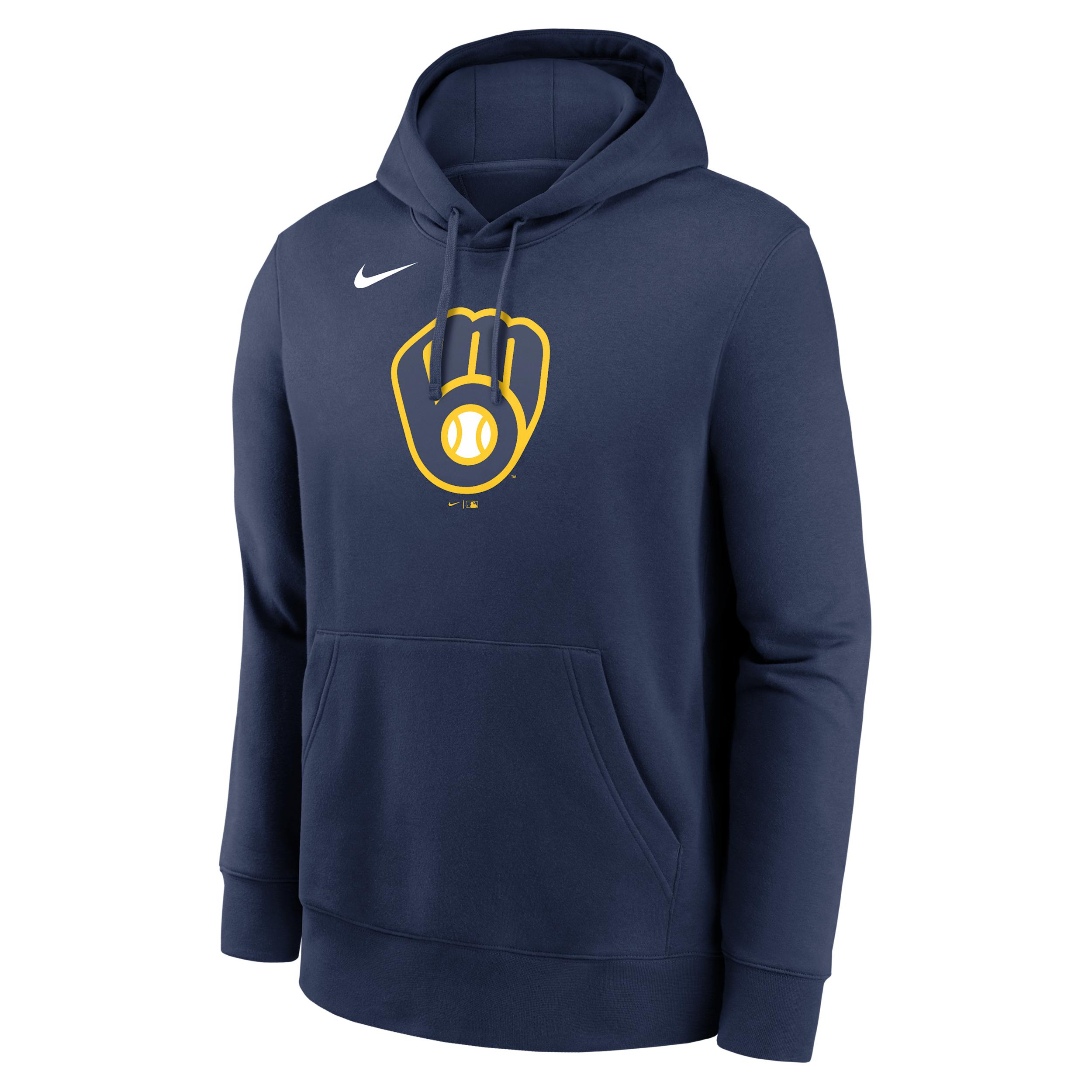 Milwaukee Brewers Logo Club Nike Men's MLB Pullover Hoodie by NIKE