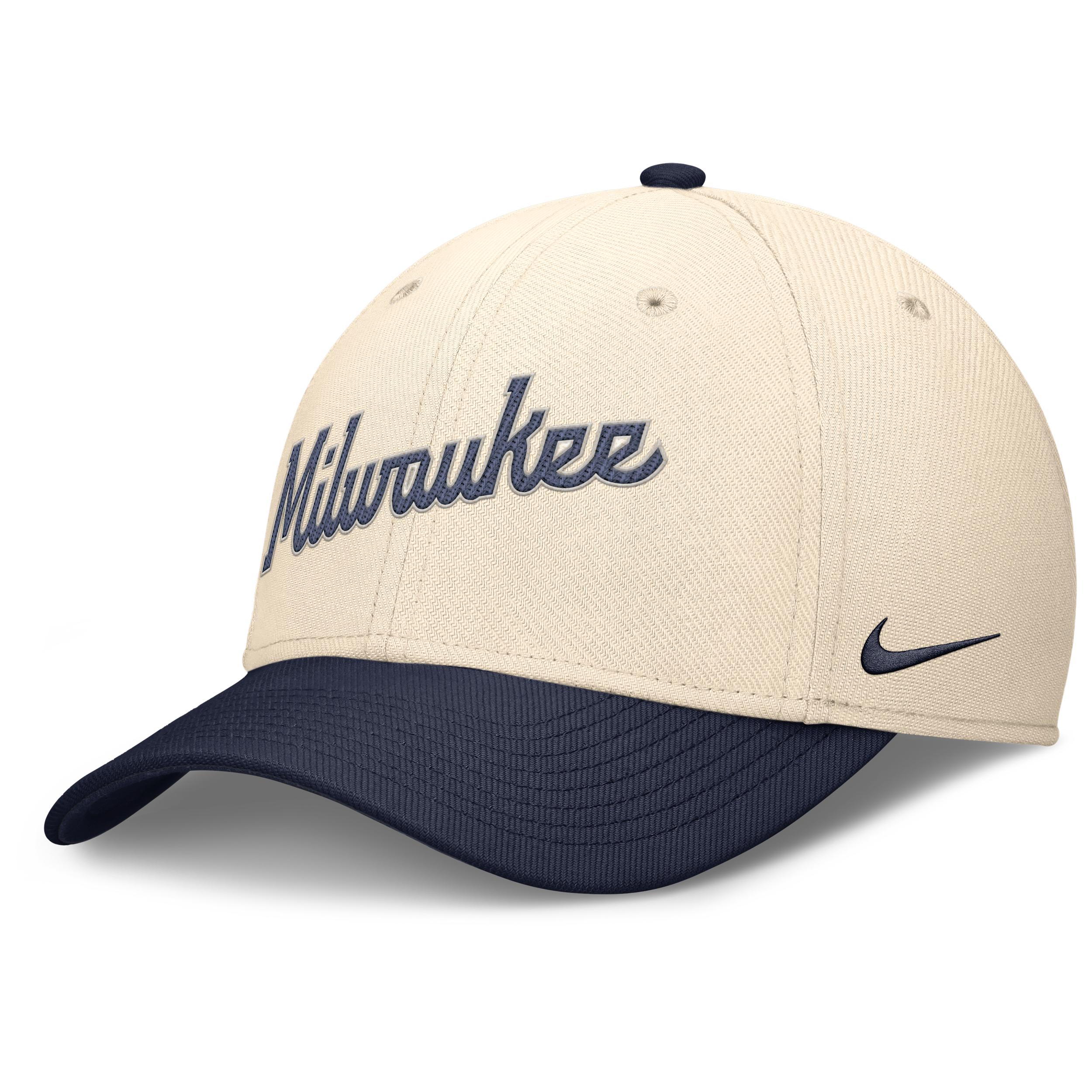 Milwaukee Brewers Statement Rise Swoosh Nike Men's Dri-FIT MLB Hat by NIKE