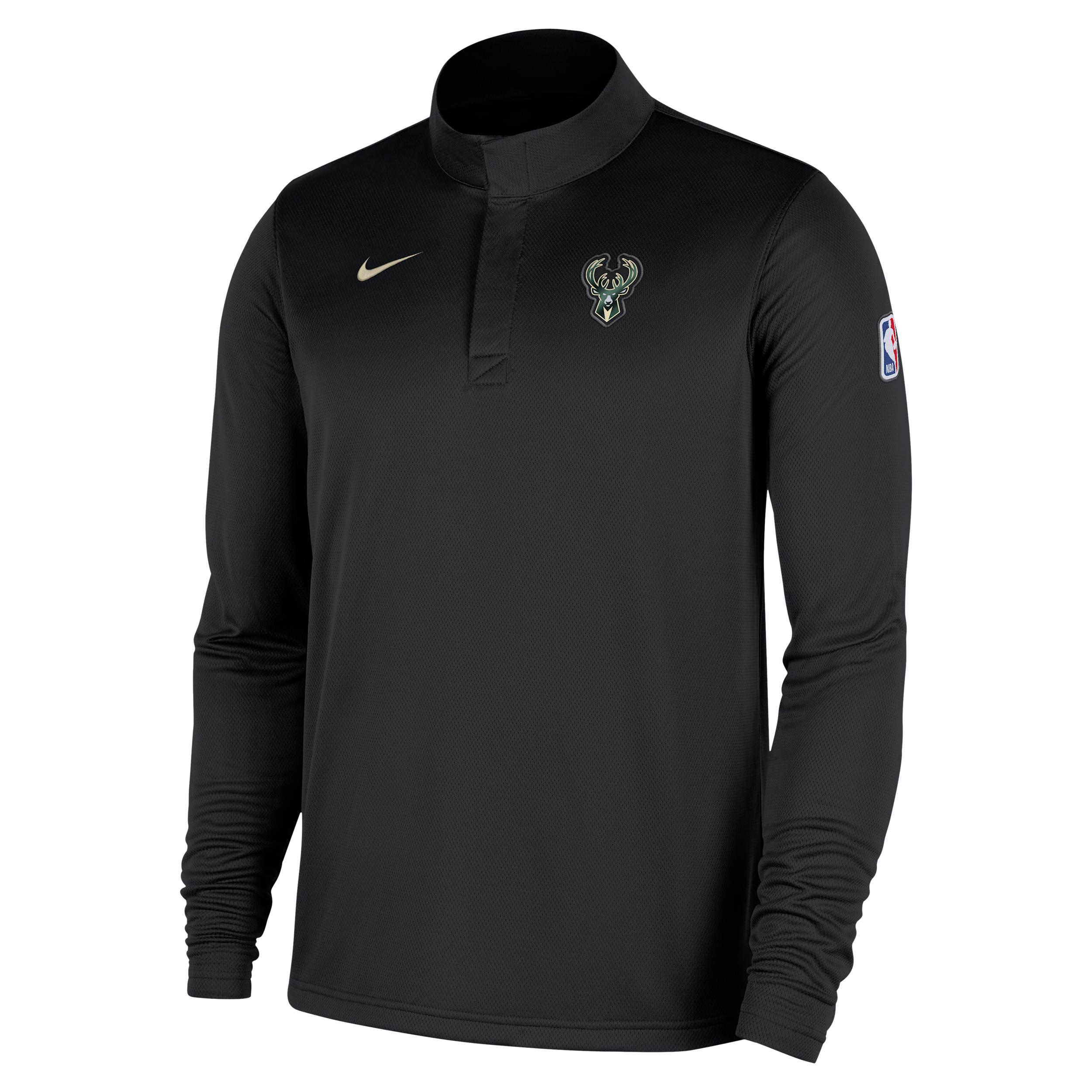 Milwaukee Bucks Nike Men's Dri-FIT NBA 1/4-Zip Long-Sleeve Top by NIKE
