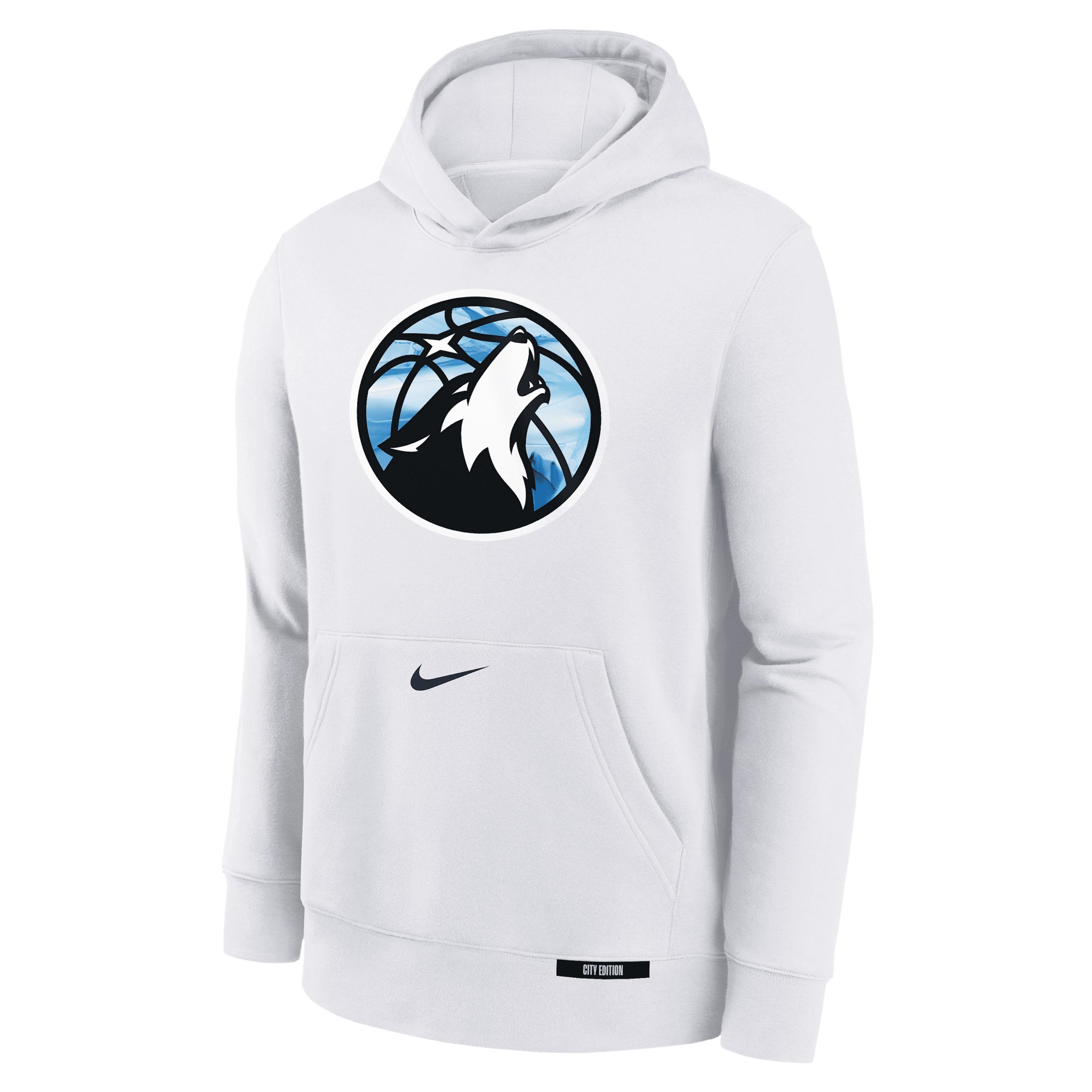 Minnesota Timberwolves Club City Edition Big Kids' Nike NBA Pullover Hoodie by NIKE